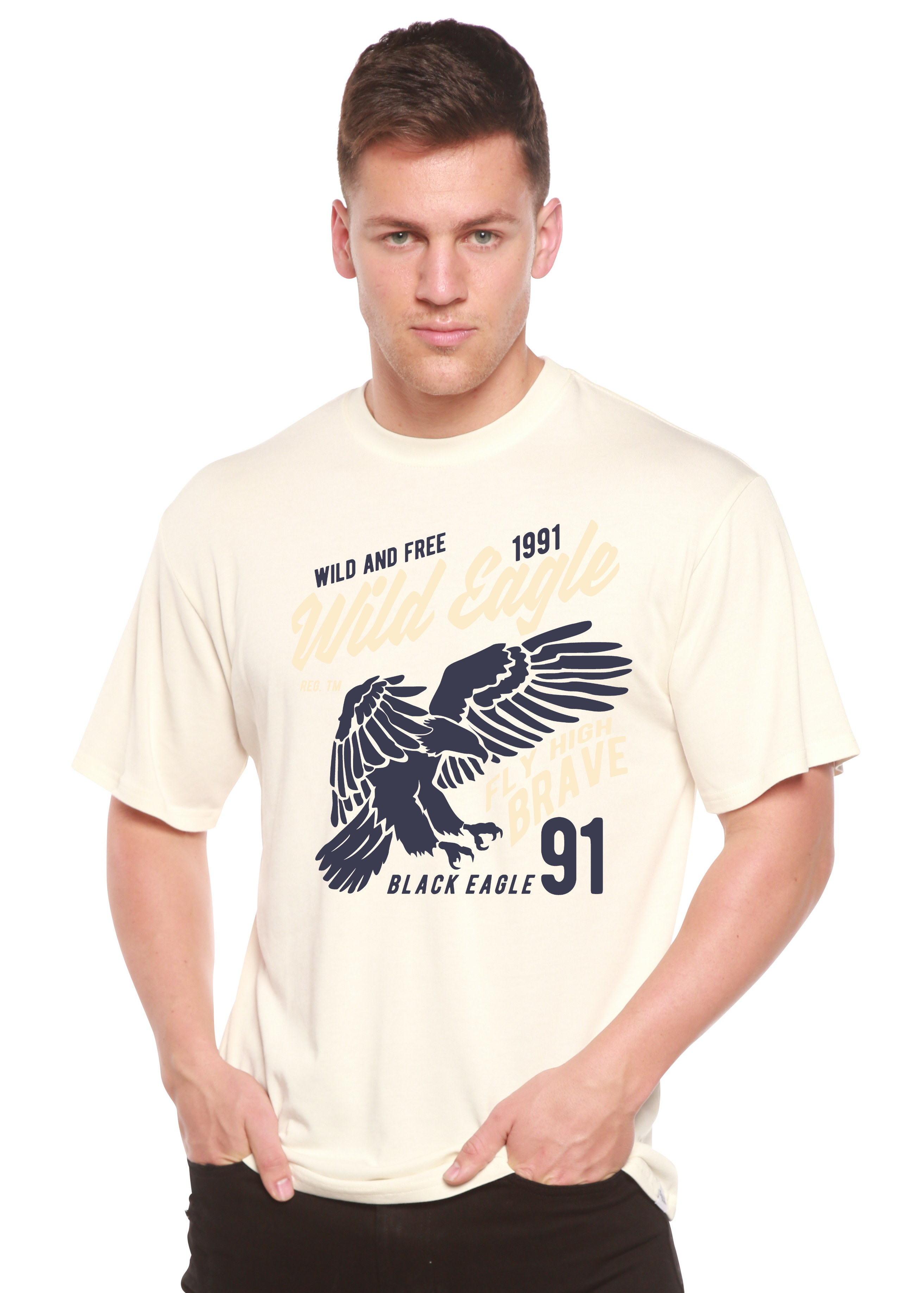 Wild Eagle Spun Bamboo® Men's Bamboo Viscose/Organic Cotton Short Sleeve Graphic T-Shirt - The7Letter