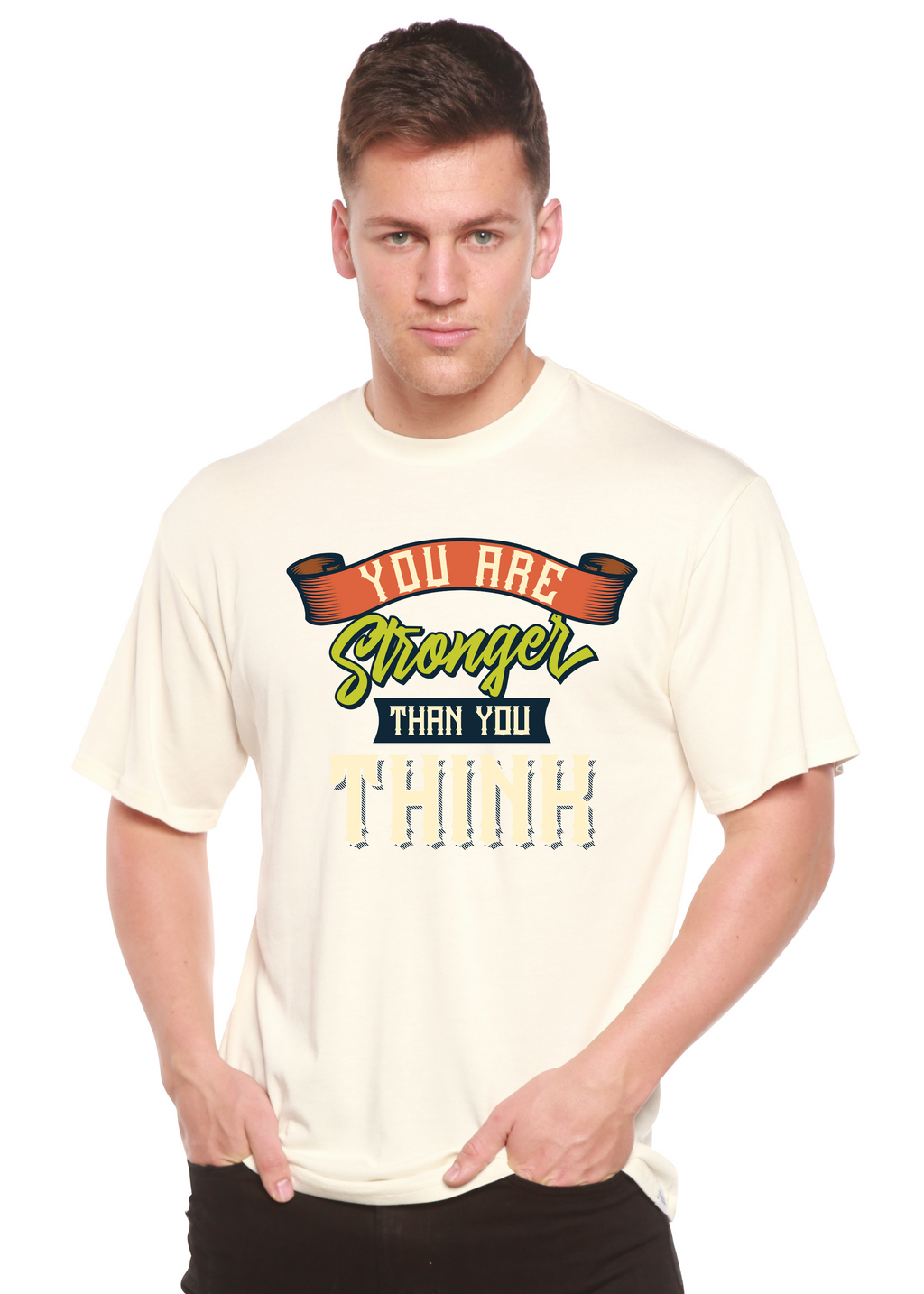 You Are Stronger Than You Think Men's Bamboo Viscose/Organic Cotton Short Sleeve Graphic T-Shirt - The7Letter
