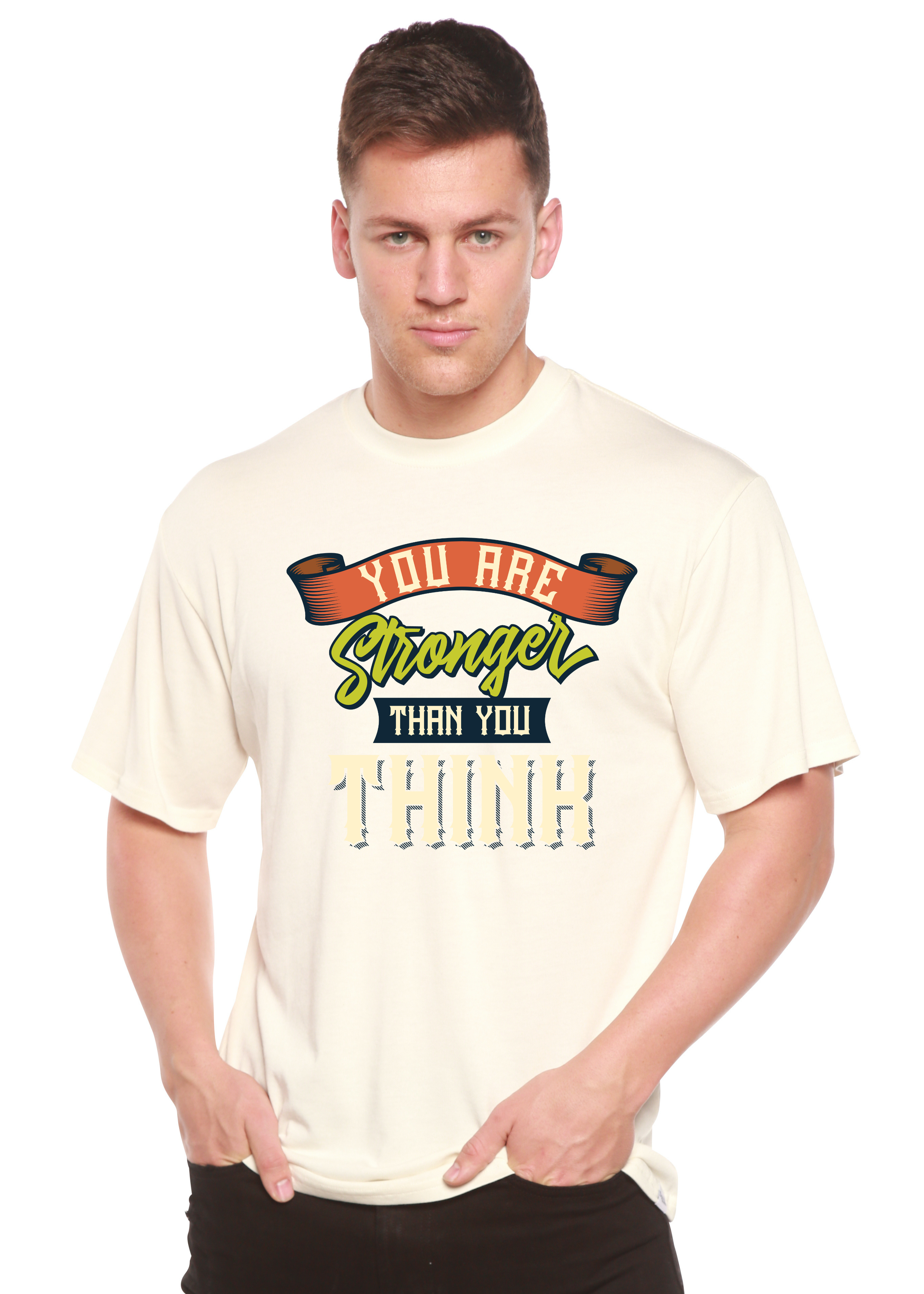 You Are Stronger Than You Think Men's Bamboo Viscose/Organic Cotton Short Sleeve Graphic T-Shirt - The7Letter