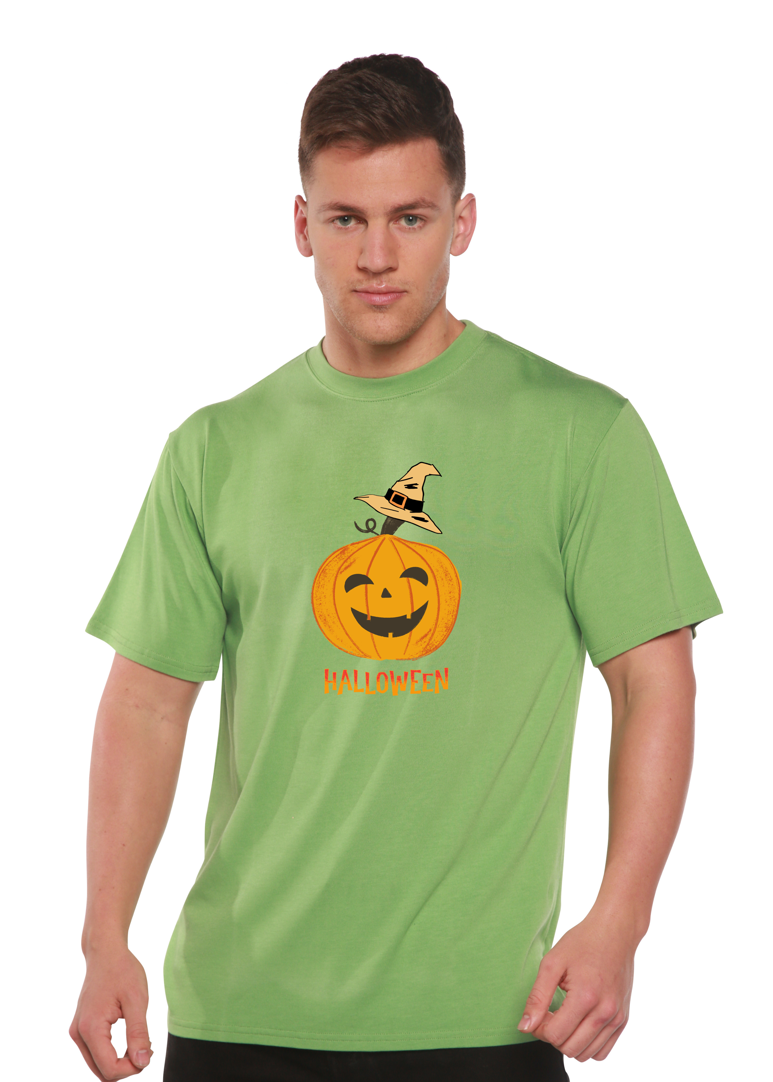 Halloween Pumpkin Unisex Bamboo Viscose/Organic Cotton Short Sleeve Graphic T-Shirt - The7Letter
