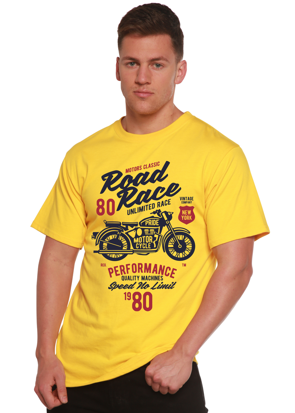 Road Race Motorcycles Spun Bamboo® Men's Bamboo Viscose/Organic Cotton Short Sleeve Graphic T-Shirt - The7Letter
