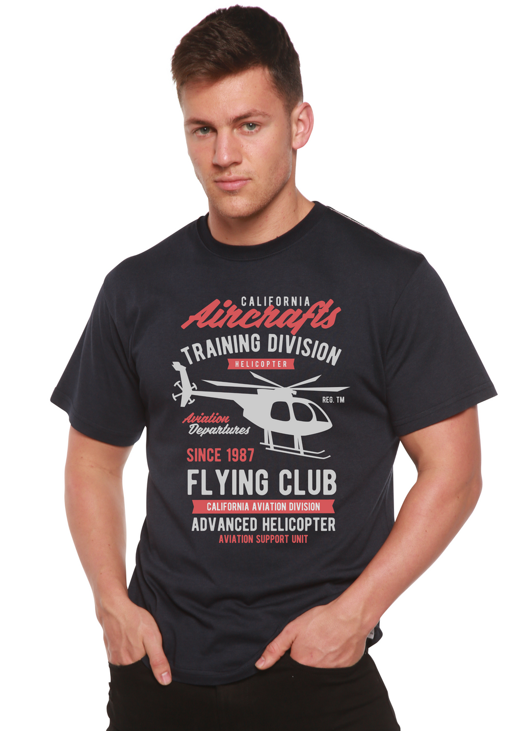 California Aircraft Men's Bamboo Viscose/Organic Cotton Short Sleeve Graphic T-Shirt - The7Letter