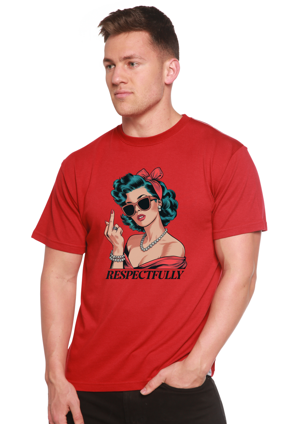 Respectfully Middle Finger Unisex Bamboo/Cotton Graphic T-Shirt - The7Letter