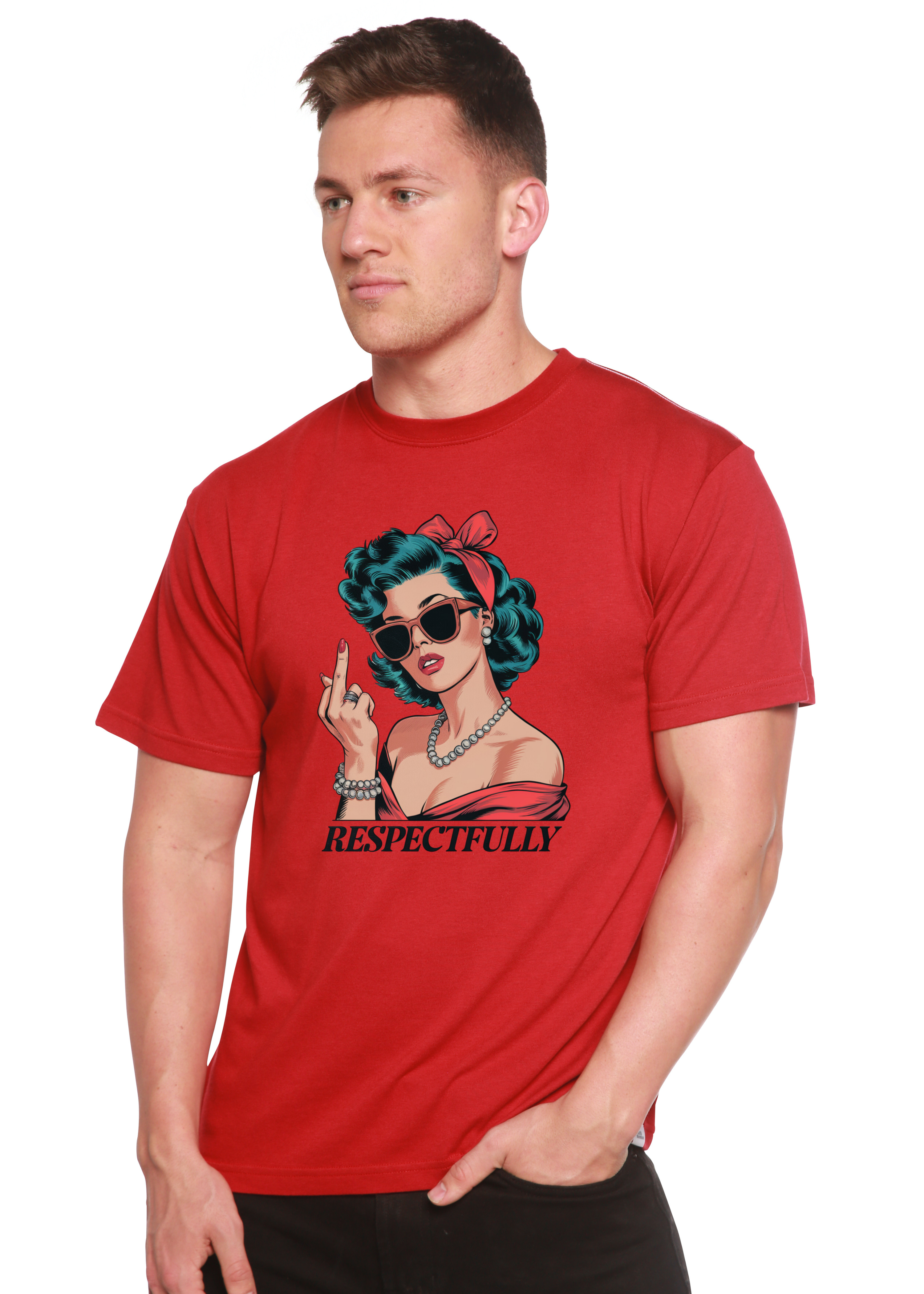Respectfully Middle Finger Unisex Bamboo/Cotton Graphic T-Shirt - The7Letter