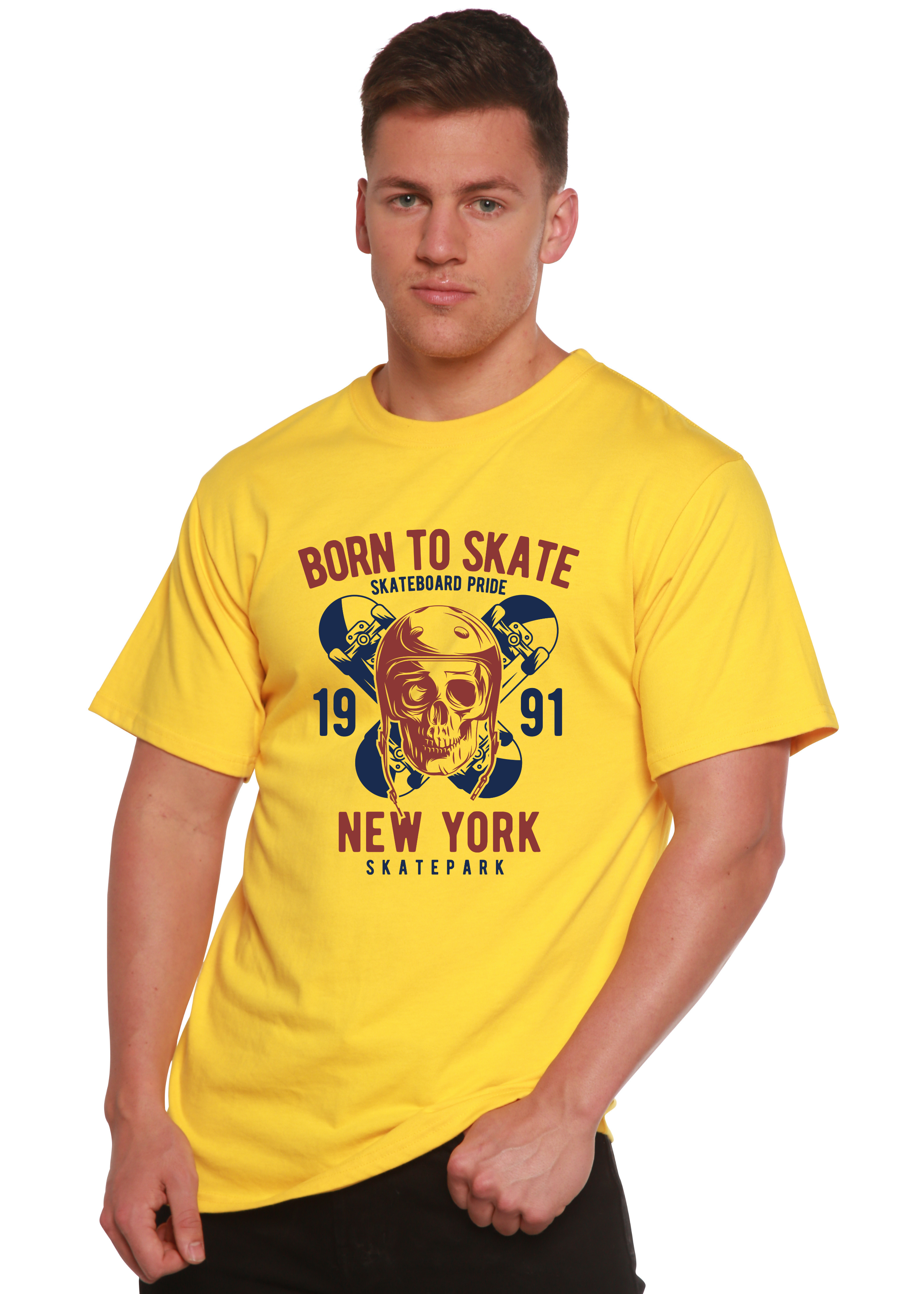 Born To Skate 1991 New York Men's Bamboo Viscose/Organic Cotton Short Sleeve Graphic T-Shirt - The7Letter