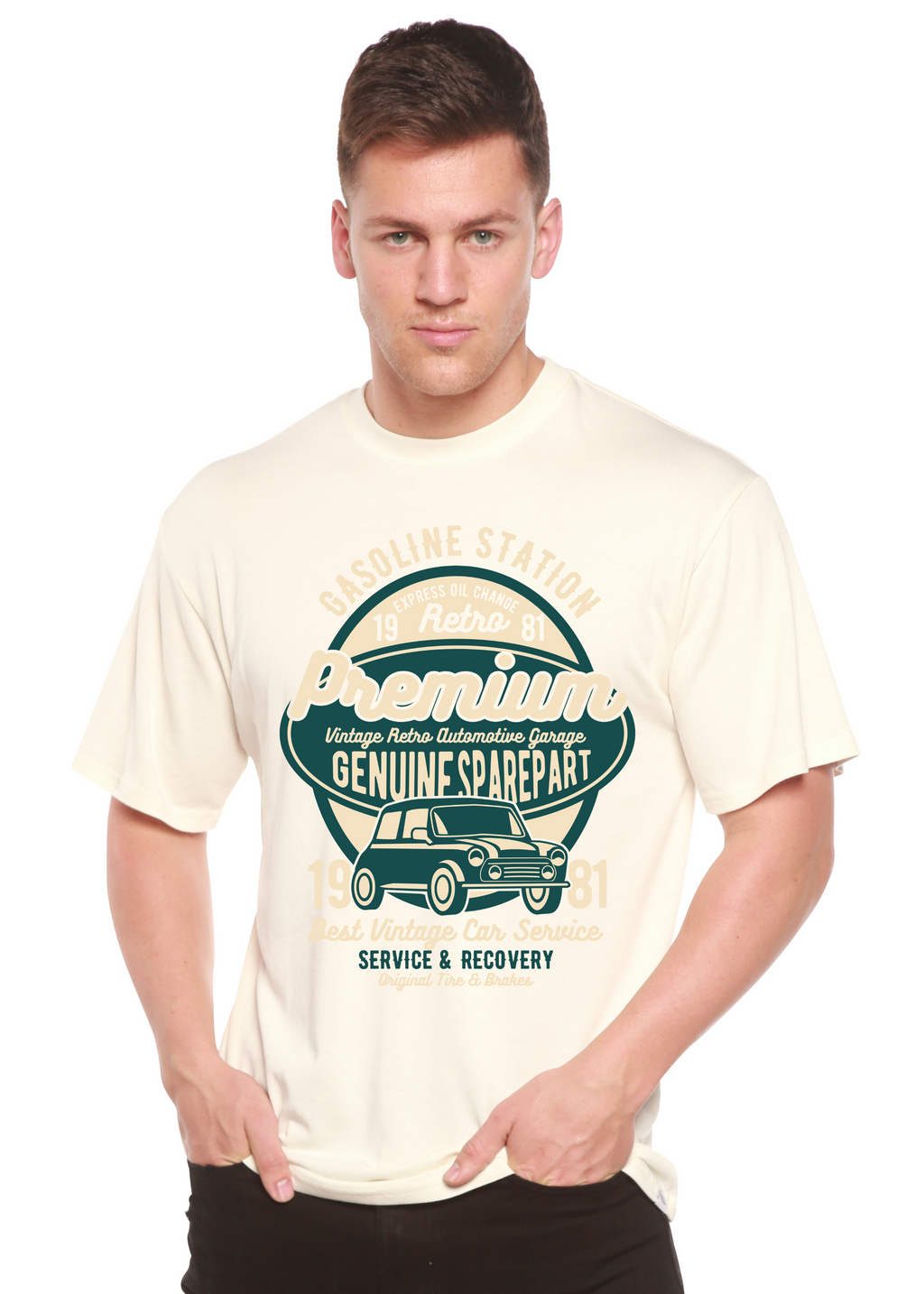 Premium Garage Spun Bamboo® Men's Bamboo Viscose/Organic Cotton Short Sleeve Graphic T-Shirt - The7Letter