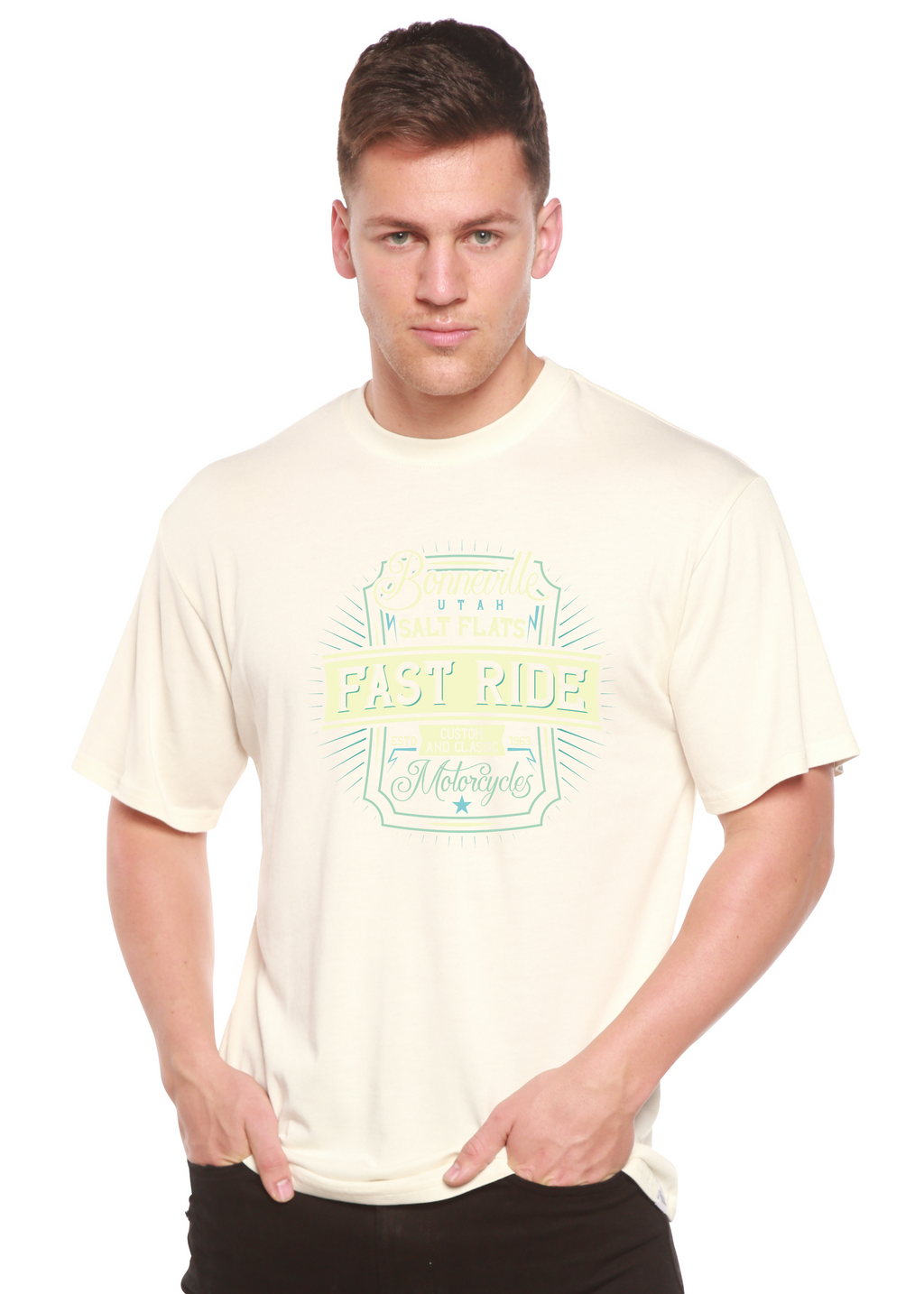 Fast Ride Men's Bamboo Viscose/Organic Cotton Short Sleeve Graphic T-Shirt - The7Letter
