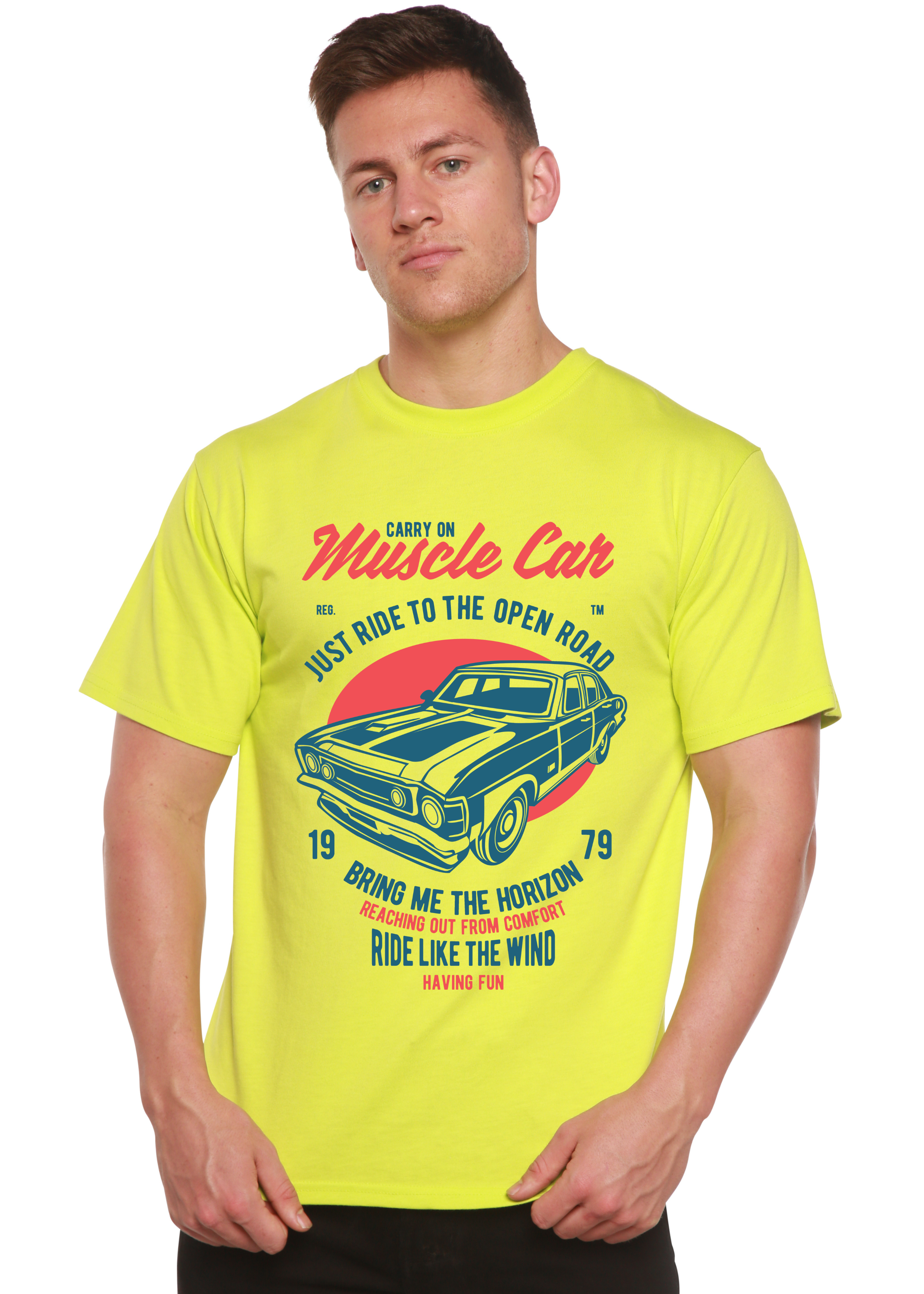 Muscle Car Spun Bamboo® Men's Bamboo Viscose/Organic Cotton Short Sleeve Graphic T-Shirt - The7Letter