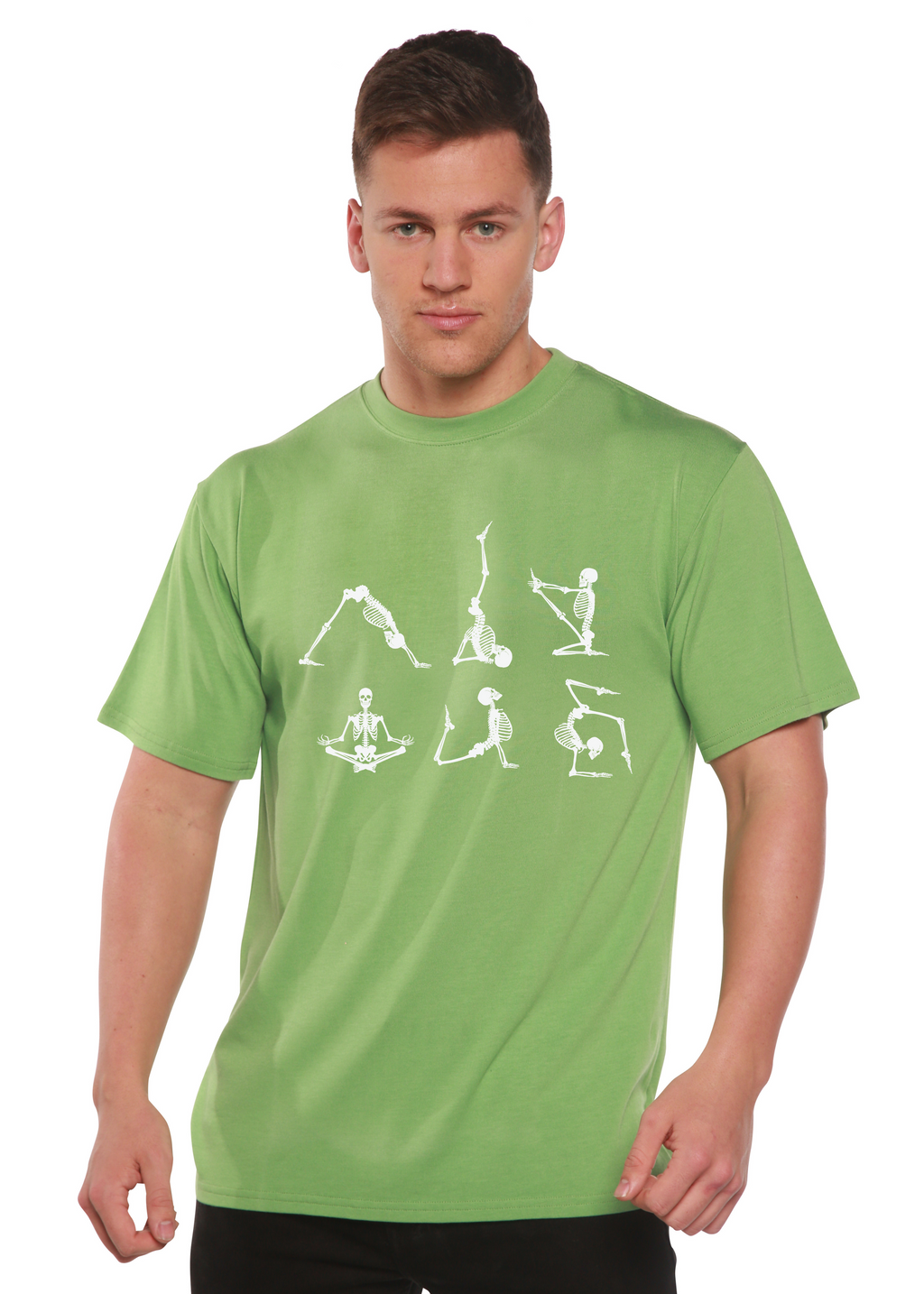 Halloween Skeleton Namaste Men's Bamboo Viscose/Organic Cotton Short Sleeve Graphic T-Shirt - The7Letter