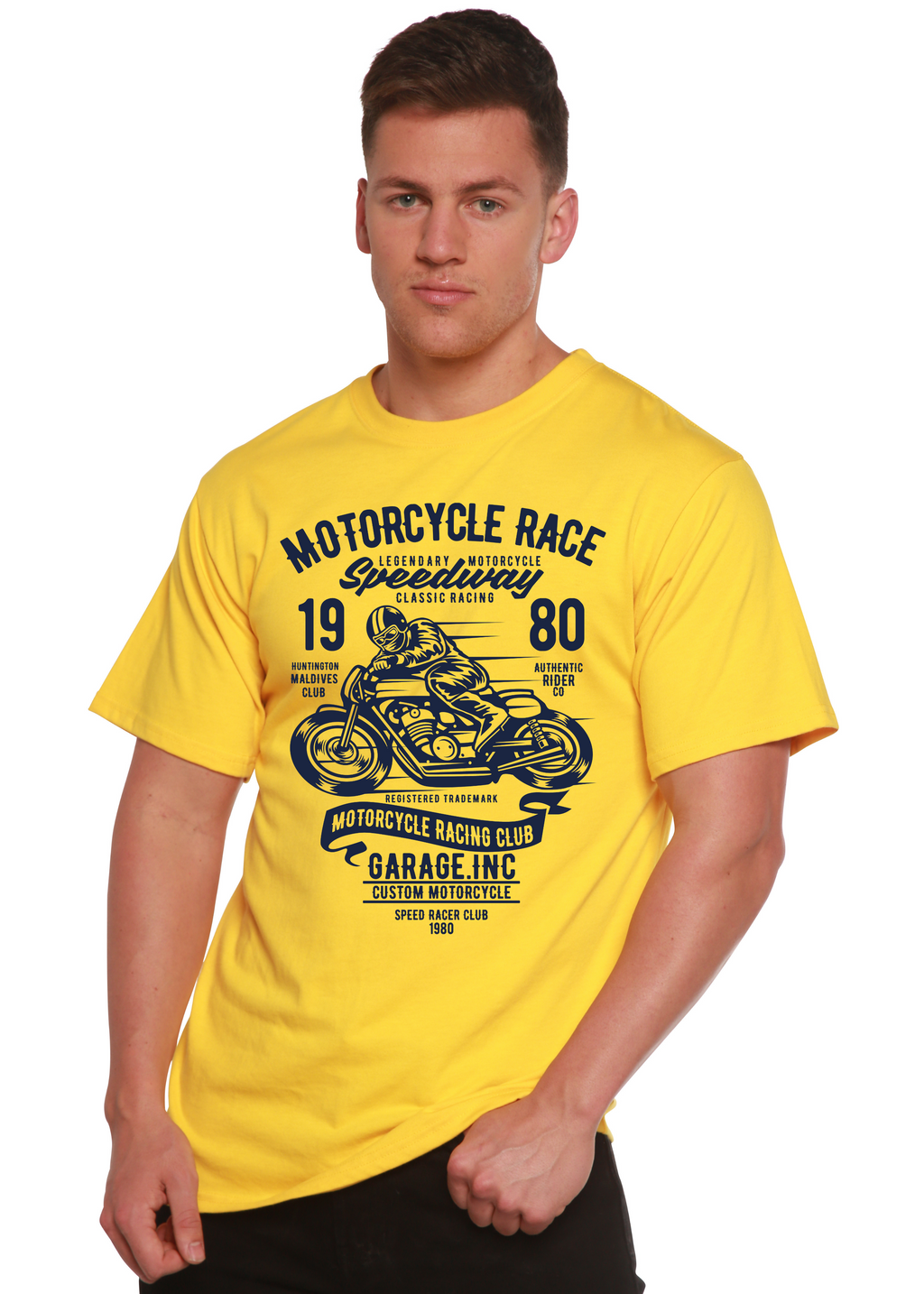 Motorcycles Race Men's Bamboo Viscose/Organic Cotton Short Sleeve Graphic T-Shirt - The7Letter