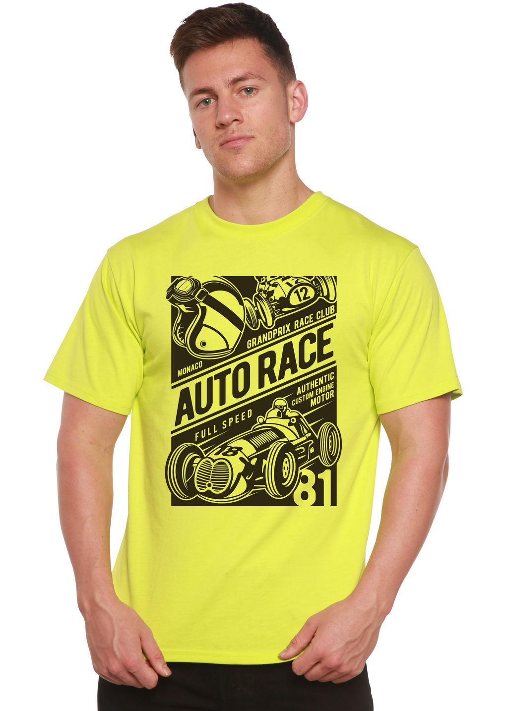 Auto Race Men's Bamboo Viscose/Organic Cotton Short Sleeve Graphic T-Shirt - The7Letter