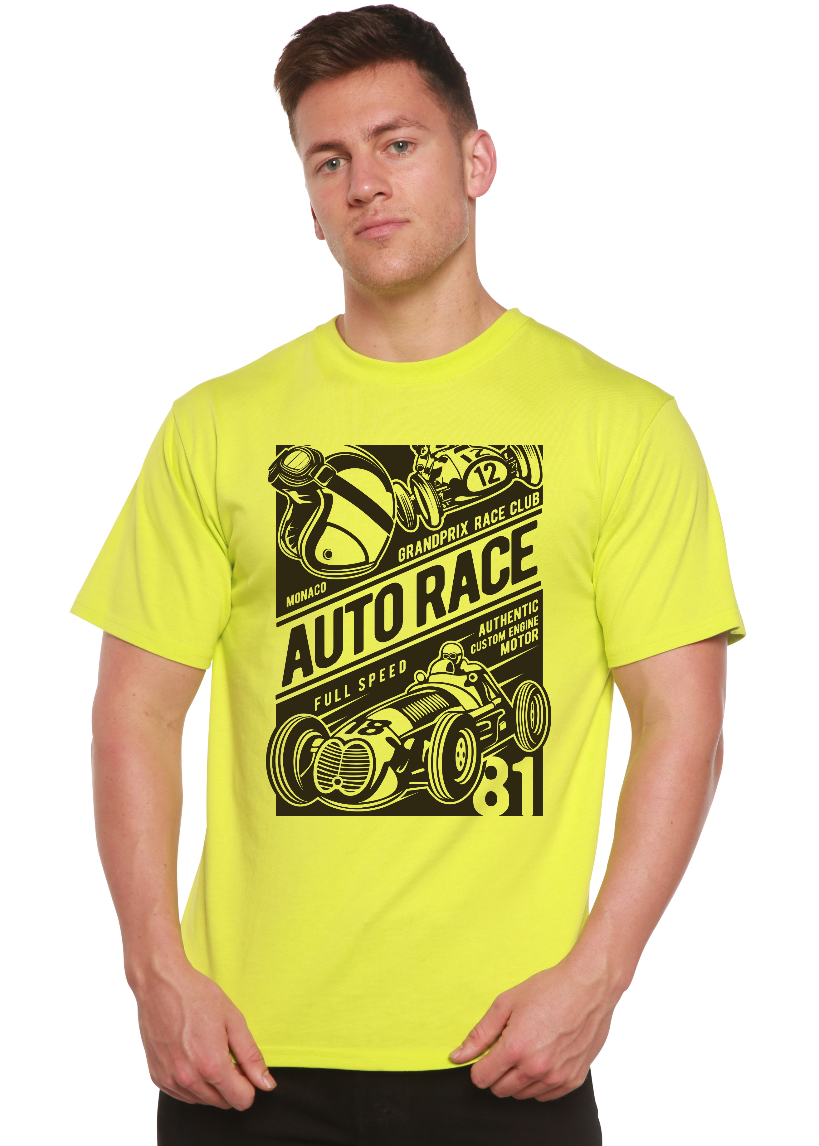 Auto Race Men's Bamboo Viscose/Organic Cotton Short Sleeve Graphic T-Shirt - The7Letter