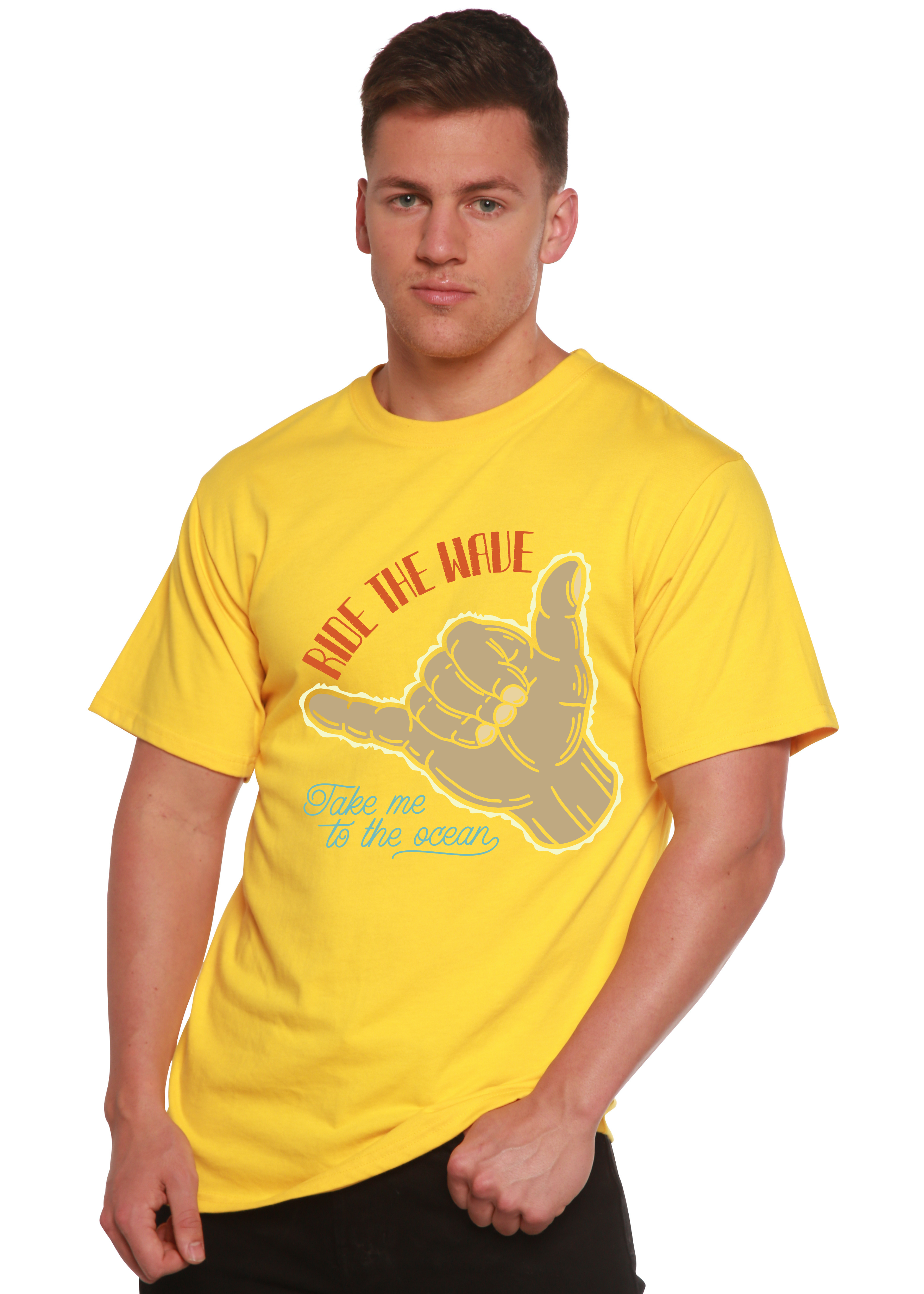 Ride The Wave Men's Bamboo Viscose/Organic Cotton Short Sleeve Graphic T-Shirt - The7Letter