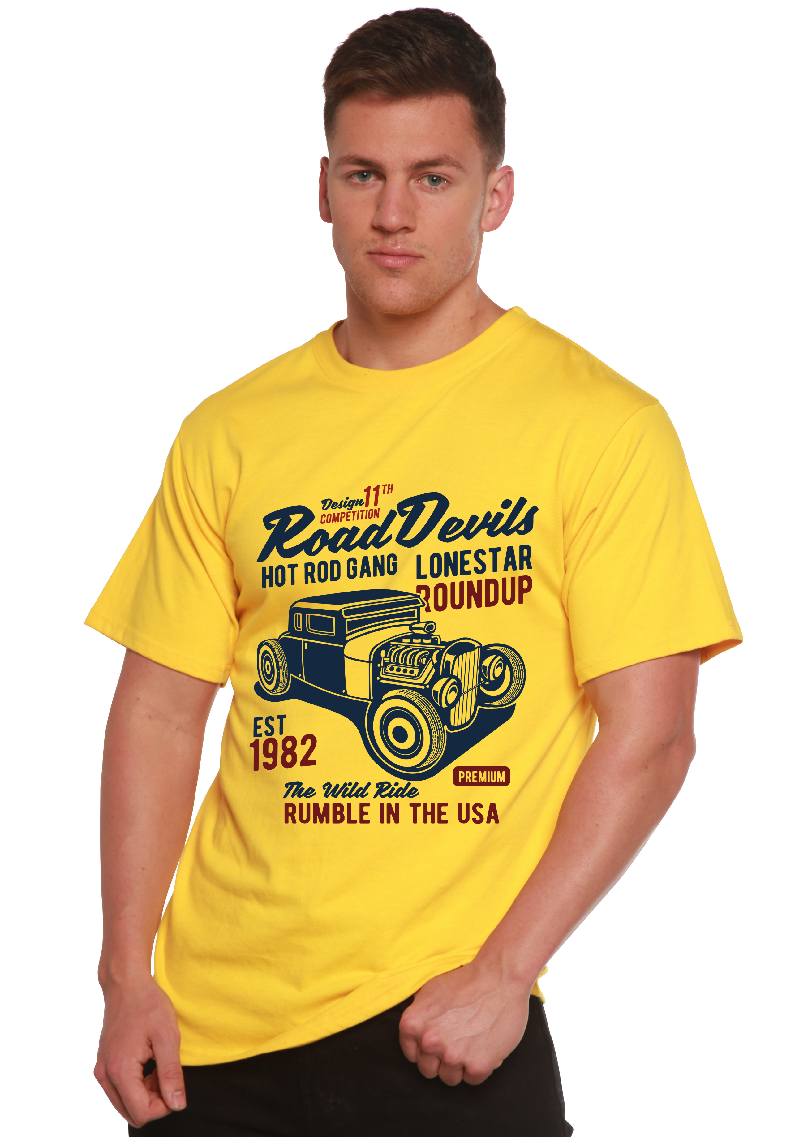 Road Devils Spun Bamboo® Men's Bamboo Viscose/Organic Cotton Short Sleeve Graphic T-Shirt - The7Letter