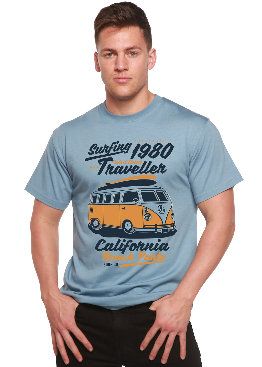Surfing 1980 Spun Bamboo® Men's Bamboo Viscose/Organic Cotton Short Sleeve Graphic T-Shirt - The7Letter