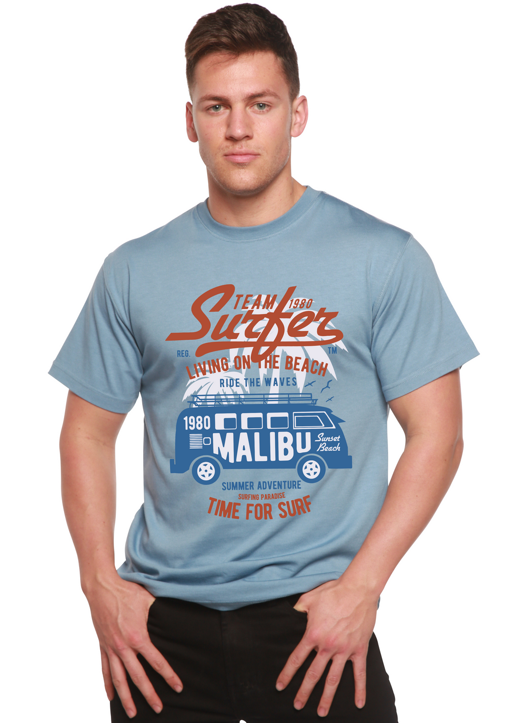 Team Surfer Spun Bamboo® Men's Bamboo Viscose/Organic Cotton Short Sleeve Graphic T-Shirt - The7Letter