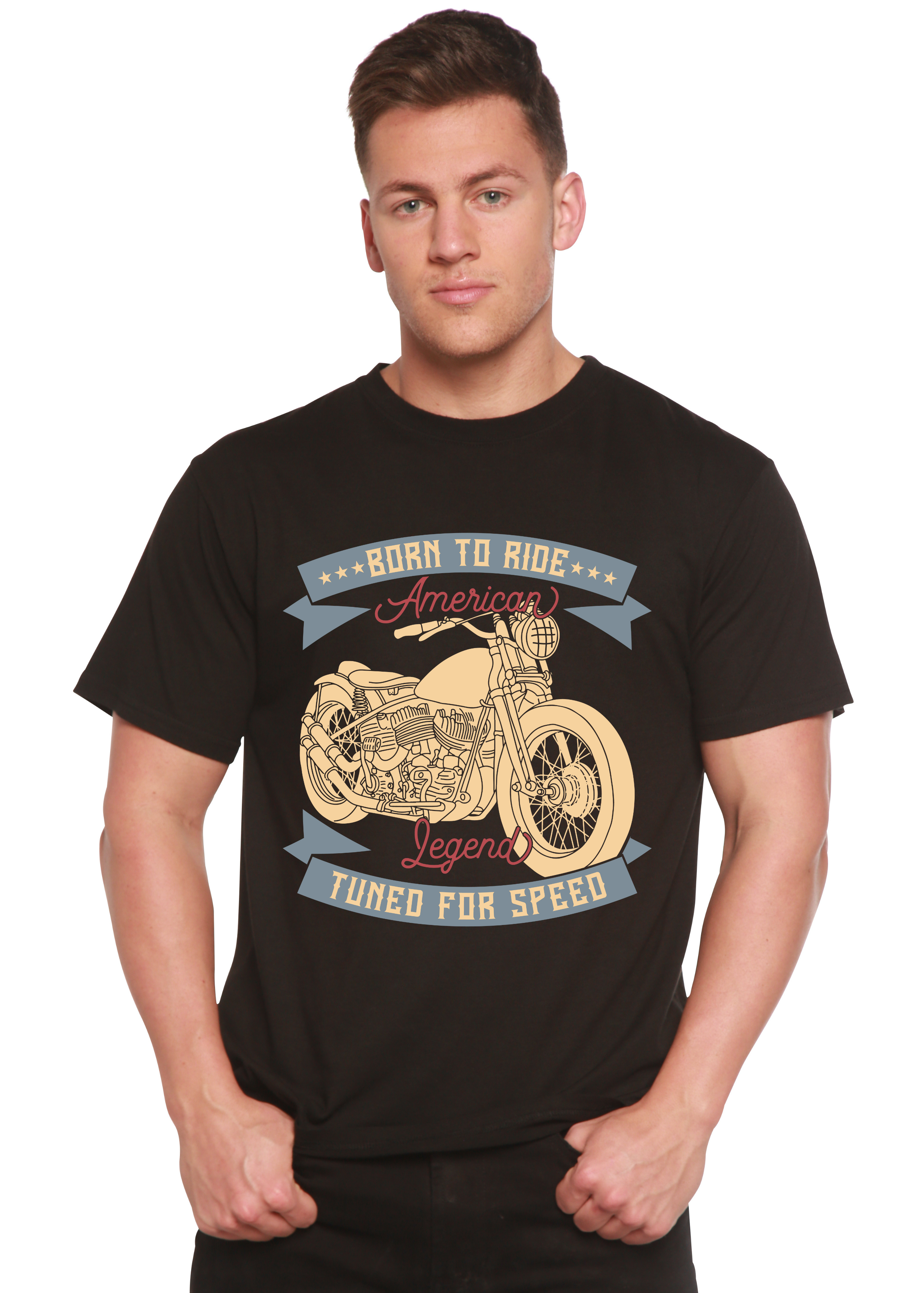 Born To Ride American Legend Men's Bamboo Viscose/Organic Cotton Short Sleeve Graphic T-Shirt - The7Letter