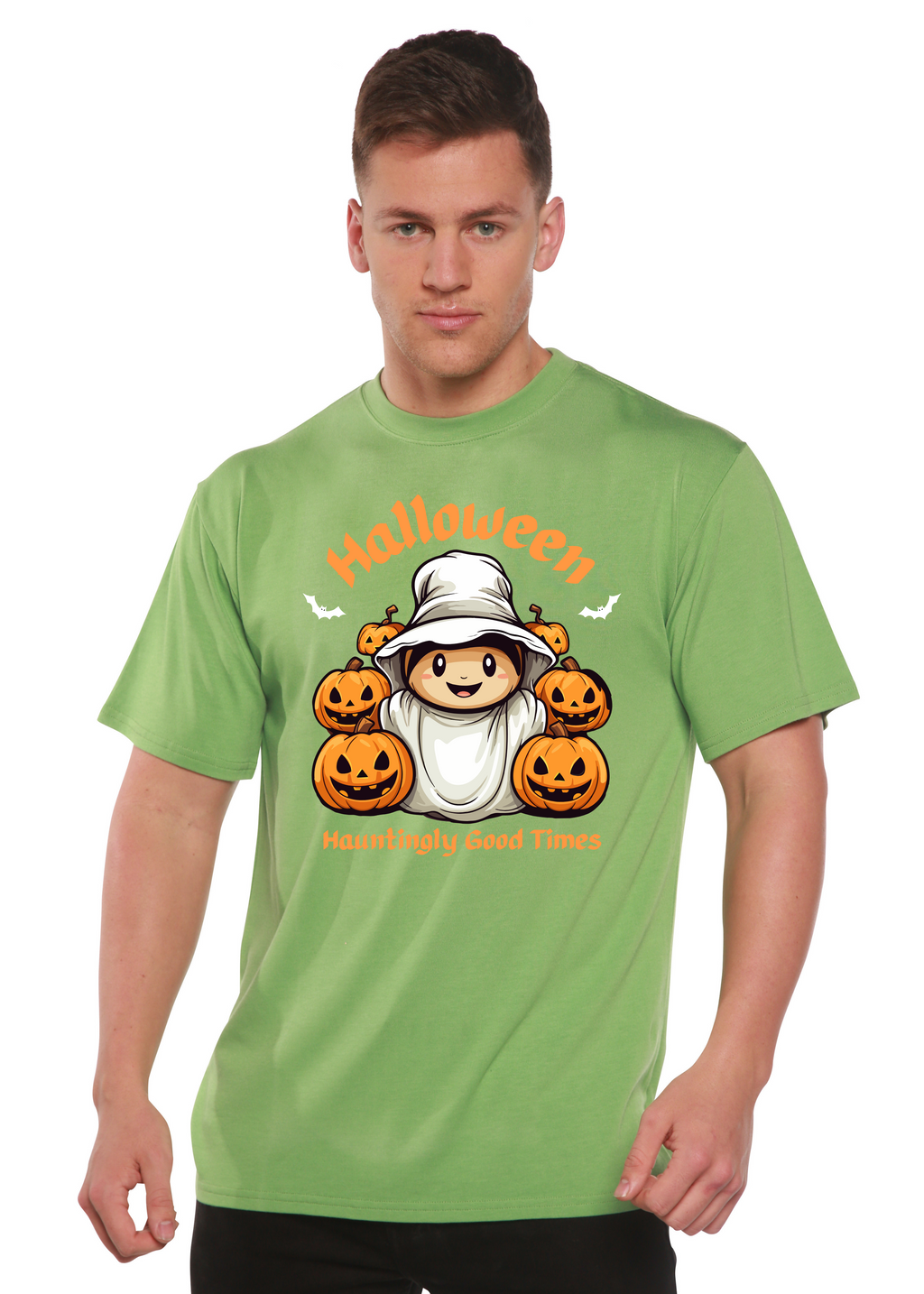 Halloween Hauntingly Good Times Day Men's Bamboo Viscose/Organic Cotton Short Sleeve Graphic T-Shirt - The7Letter