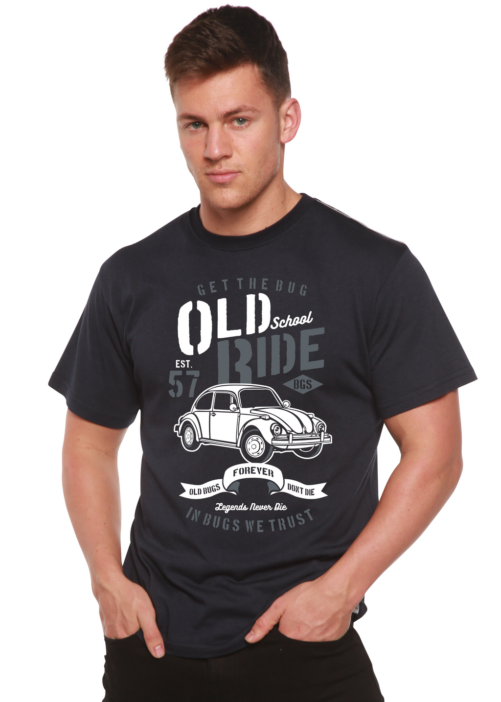 Old School Ride Spun Bamboo® Men's Bamboo Viscose/Organic Cotton Short Sleeve Graphic T-Shirt - The7Letter