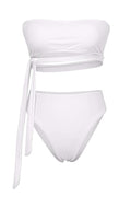 Bandeau Bikini High Waist Set Badeanzug Damen Bandage Bademode Damen Sport Badeanzug Schulterfrei Zweiteiliges Set Biquini