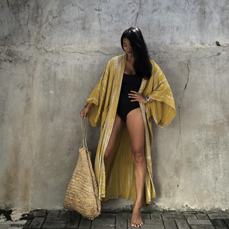 Cardigan Femme en Dentelle Imprimée, Manches Longues, Protection Solaire, pour la Plage, les Vacances, à Porter Par-dessus un Bikini