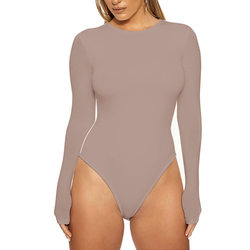 Automne Hiver Vêtements Femme Haut Décontracté à Manches Longues Collant Body