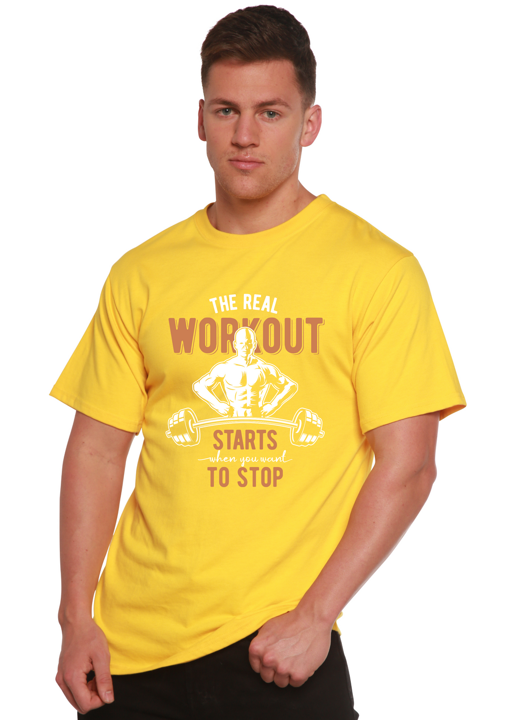 The Real Workout Men's Bamboo Viscose/Organic Cotton Short Sleeve Graphic T-Shirt - The7Letter