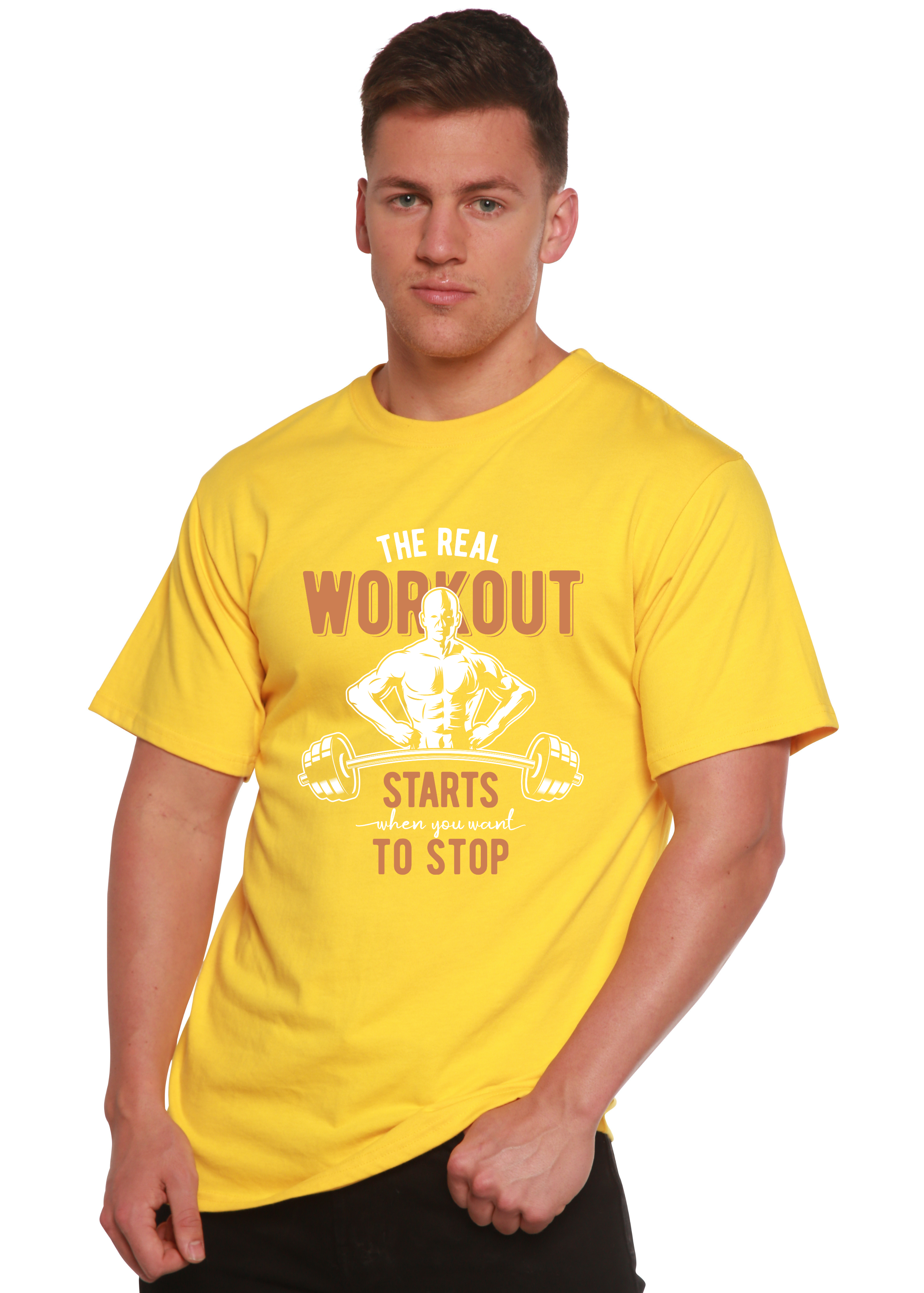 The Real Workout Men's Bamboo Viscose/Organic Cotton Short Sleeve Graphic T-Shirt - The7Letter