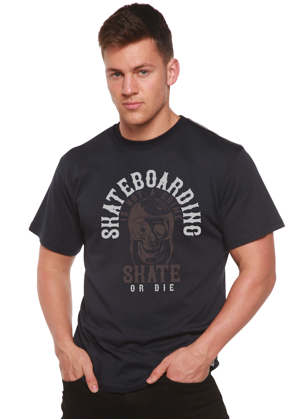 Skate Boarding Men's Bamboo Viscose/Organic Cotton Short Sleeve Graphic T-Shirt - The7Letter