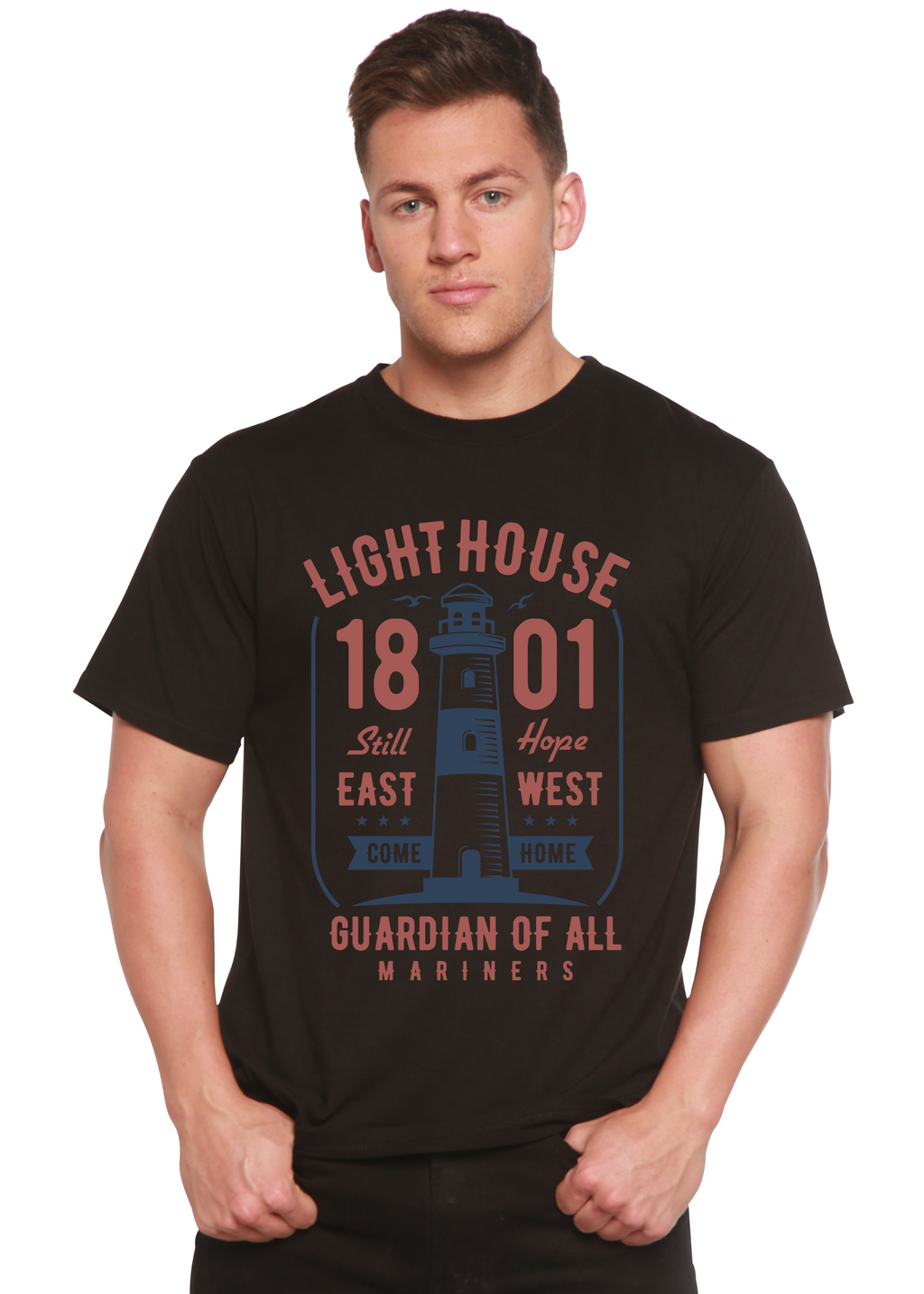Light House Men's Bamboo Viscose/Organic Cotton Short Sleeve Graphic T-Shirt - The7Letter