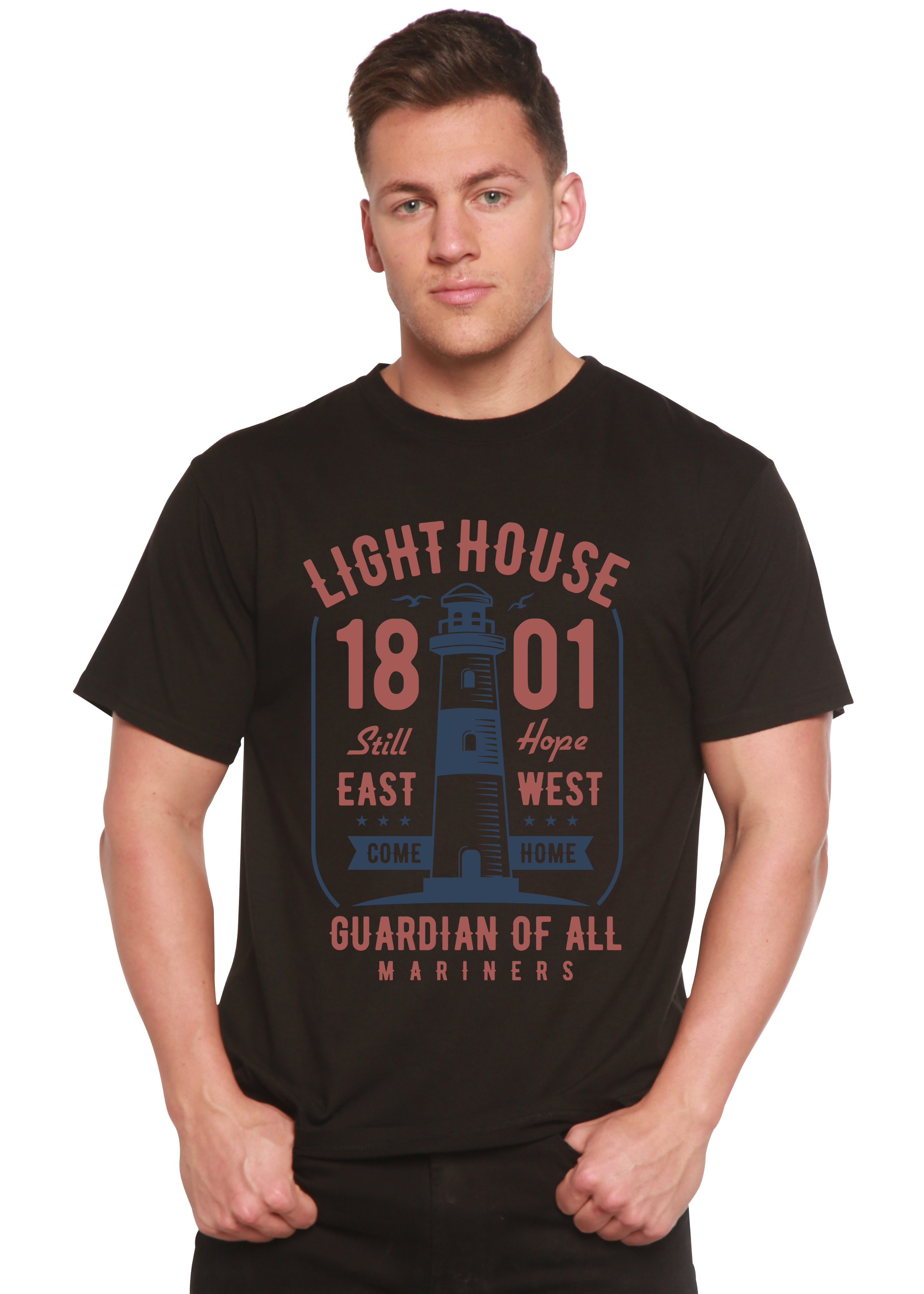 Light House Men's Bamboo Viscose/Organic Cotton Short Sleeve Graphic T-Shirt - The7Letter