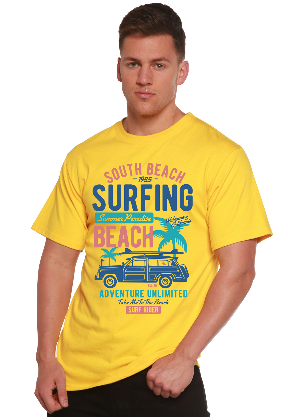 South Beach Spun Bamboo® Men's Bamboo Viscose/Organic Cotton Short Sleeve Graphic T-Shirt - The7Letter