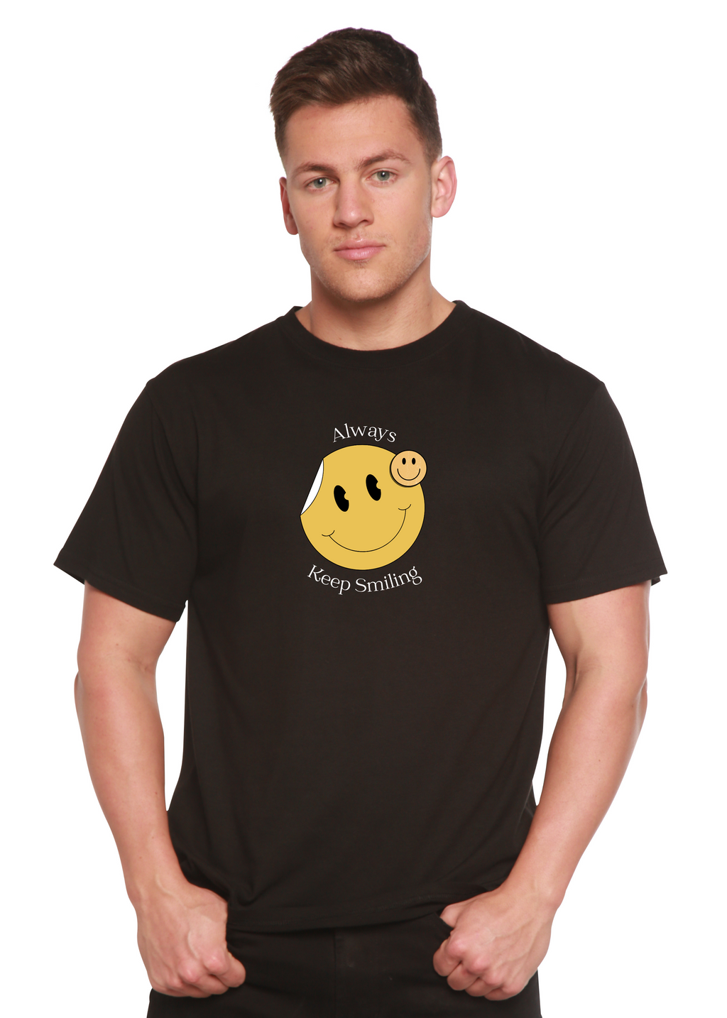 Always Keep Smiling Men's Bamboo Viscose/Organic Cotton Short Sleeve Graphic T-Shirt - The7Letter