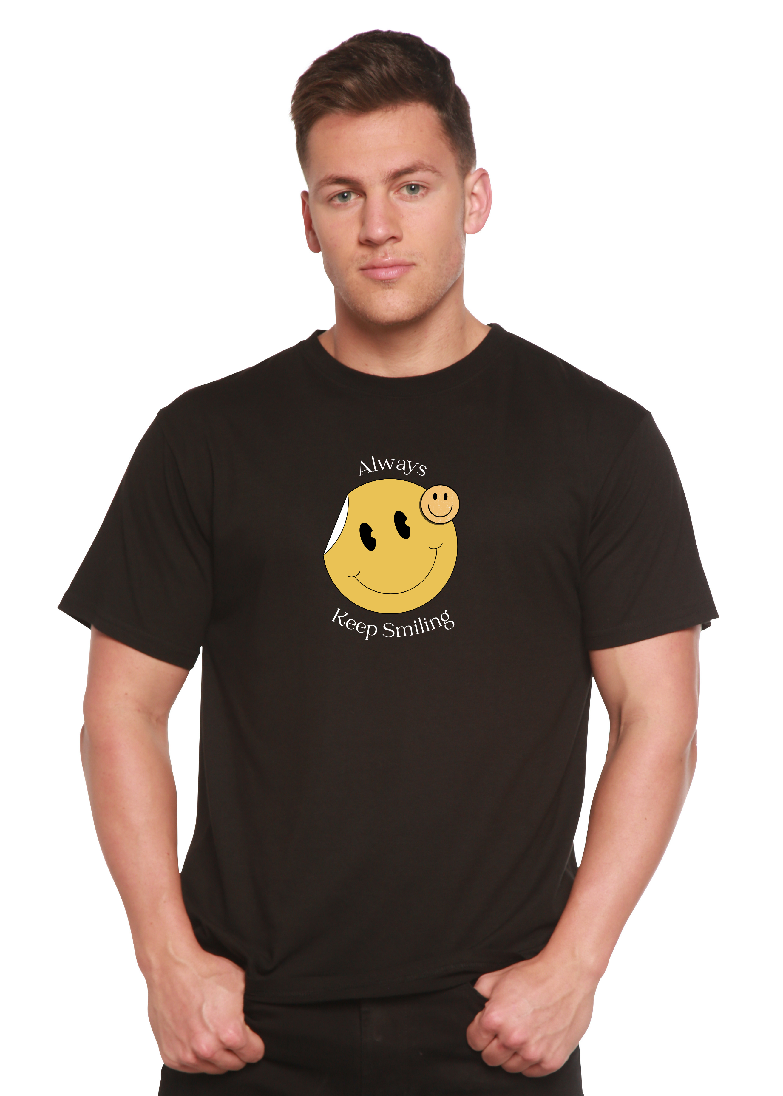 Always Keep Smiling Men's Bamboo Viscose/Organic Cotton Short Sleeve Graphic T-Shirt - The7Letter