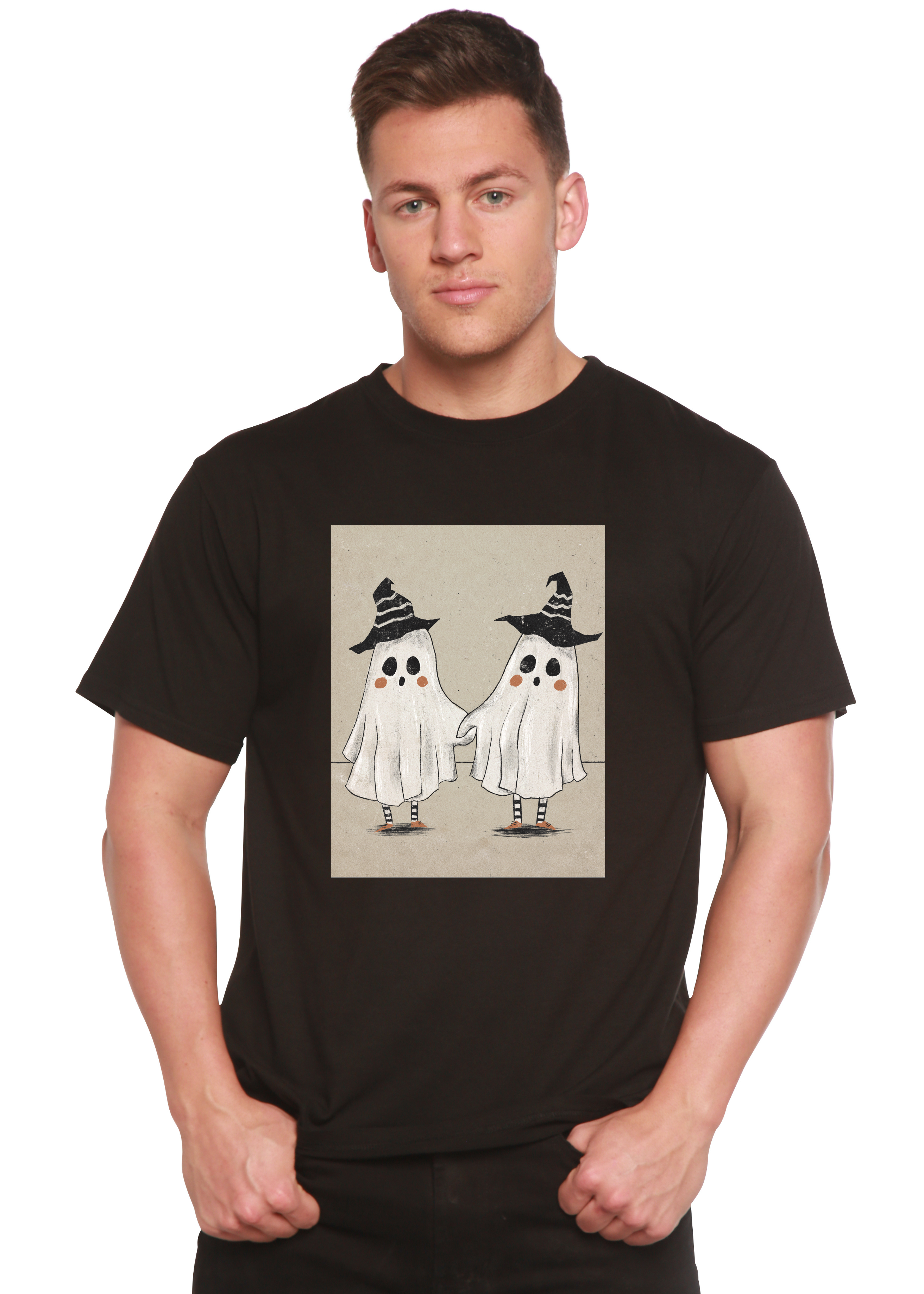 Cute Ghost Men's Bamboo Viscose/Organic Cotton Short Sleeve Graphic T-Shirt - The7Letter