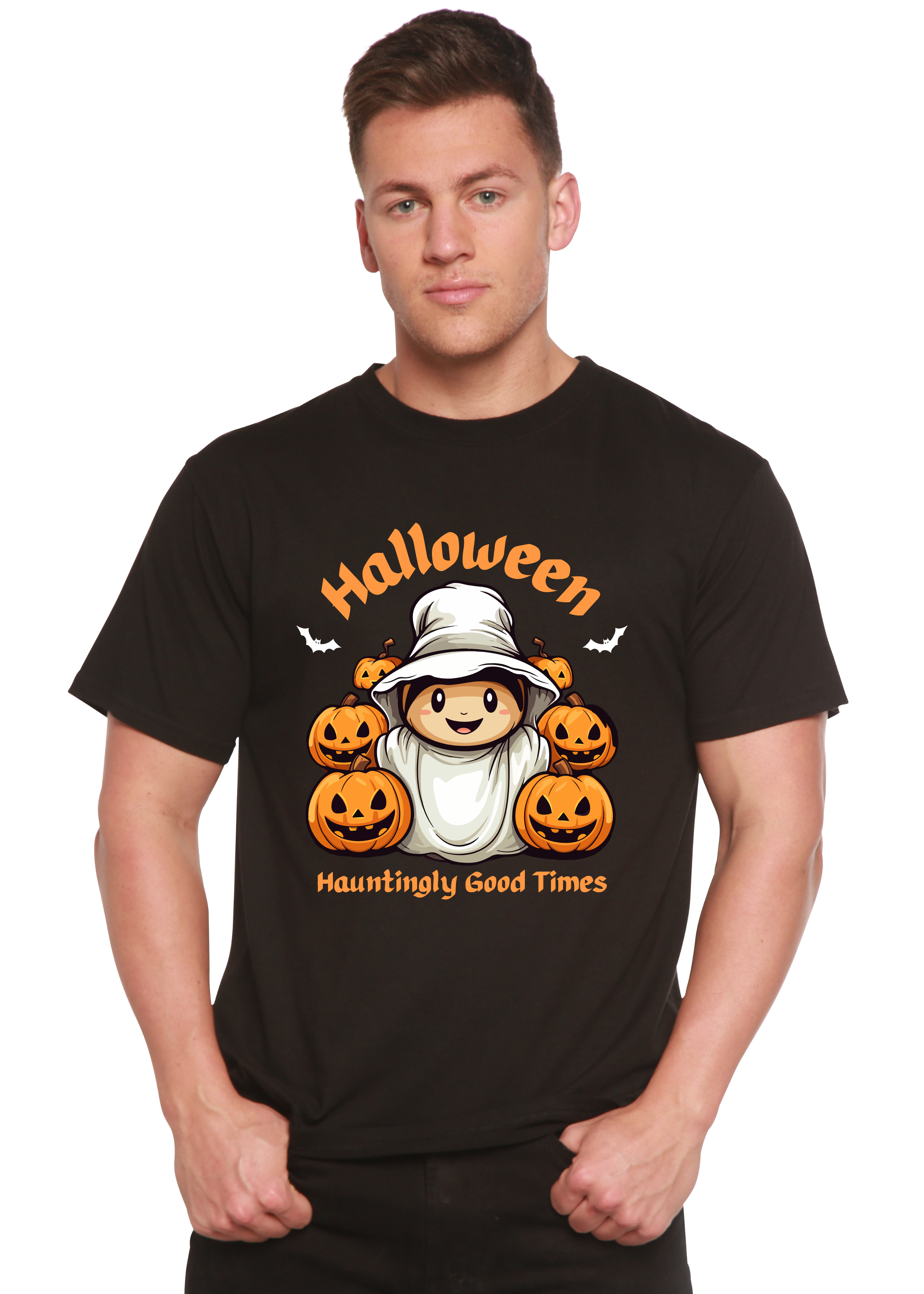 Halloween Hauntingly Good Times Day Men's Bamboo Viscose/Organic Cotton Short Sleeve Graphic T-Shirt - The7Letter