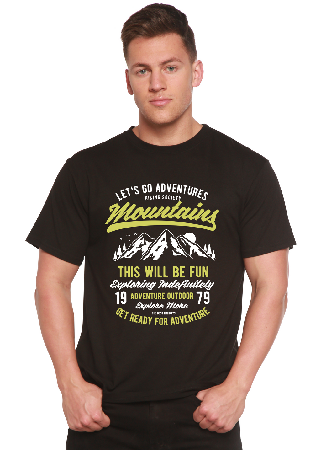 Let's Go Adventure Men's Bamboo Viscose/Organic Cotton Short Sleeve Graphic T-Shirt - The7Letter