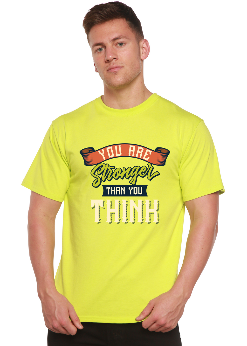 You Are Stronger Than You Think Men's Bamboo Viscose/Organic Cotton Short Sleeve Graphic T-Shirt - The7Letter
