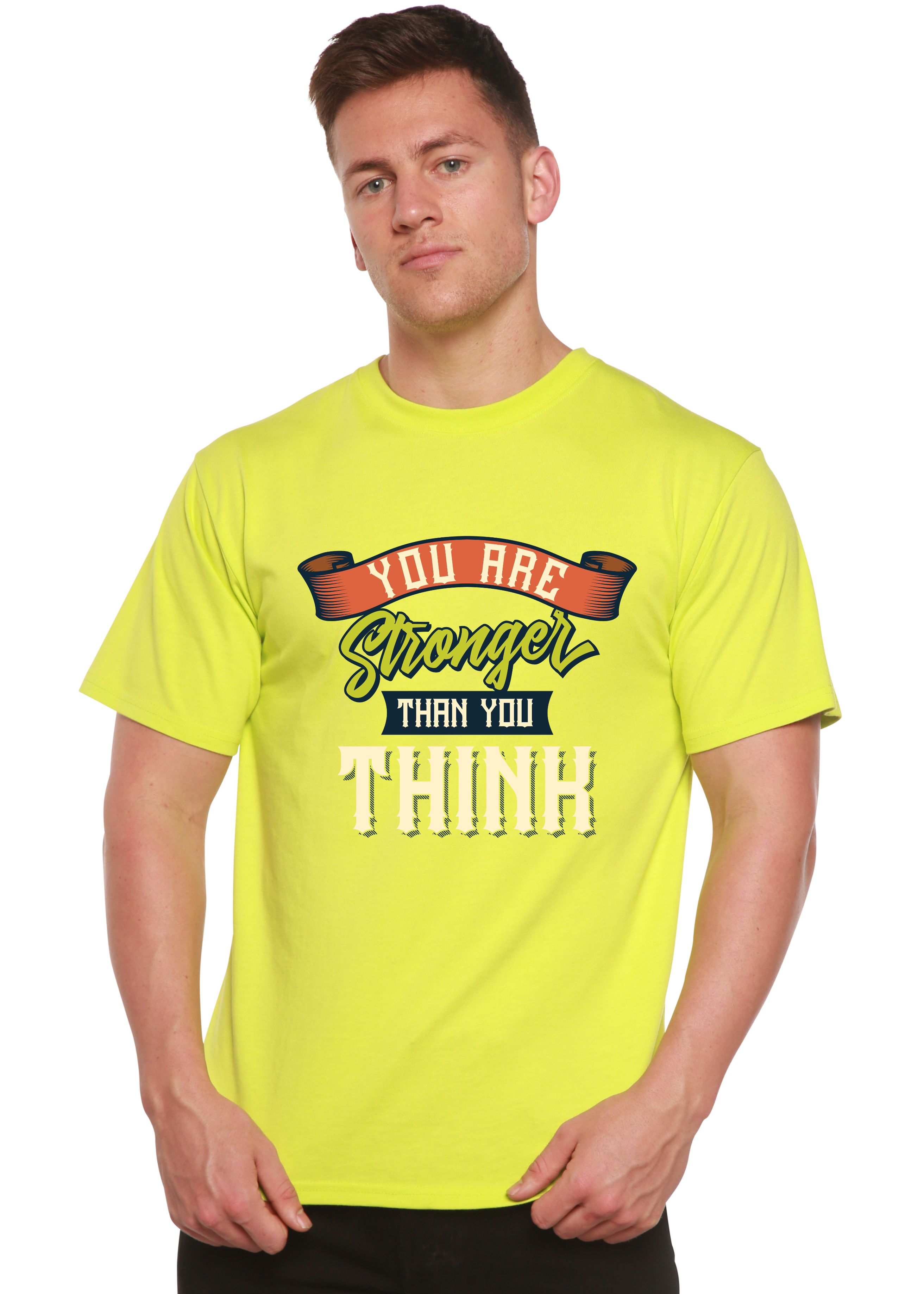 You Are Stronger Than You Think Men's Bamboo Viscose/Organic Cotton Short Sleeve Graphic T-Shirt - The7Letter