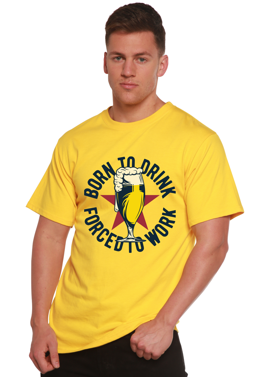 Born to Drink Men's Bamboo Viscose/Organic Cotton Short Sleeve Graphic T-Shirt - The7Letter