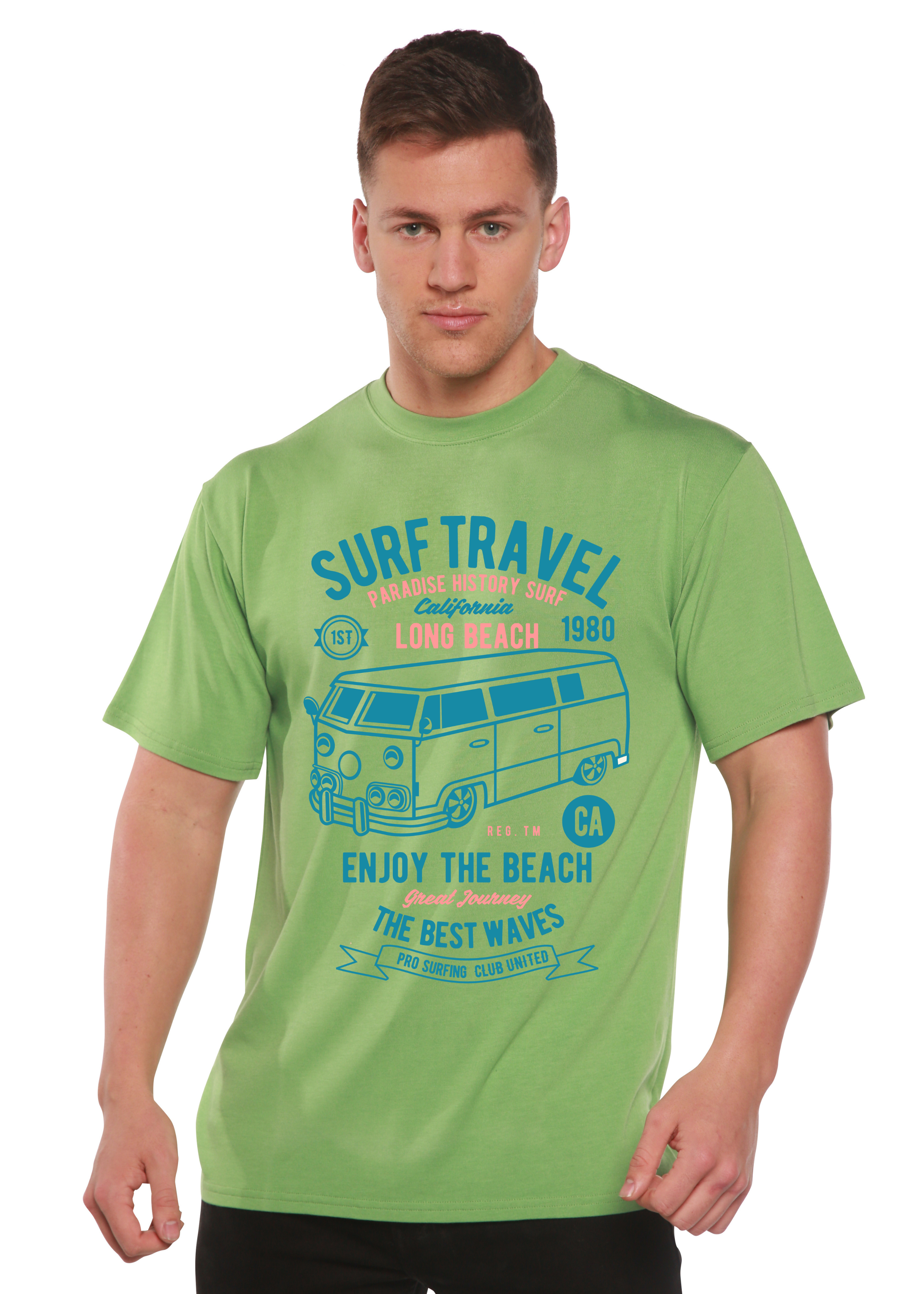 Surf Travel Spun Bamboo® Men's Bamboo Viscose/Organic Cotton Short Sleeve Graphic T-Shirt - The7Letter