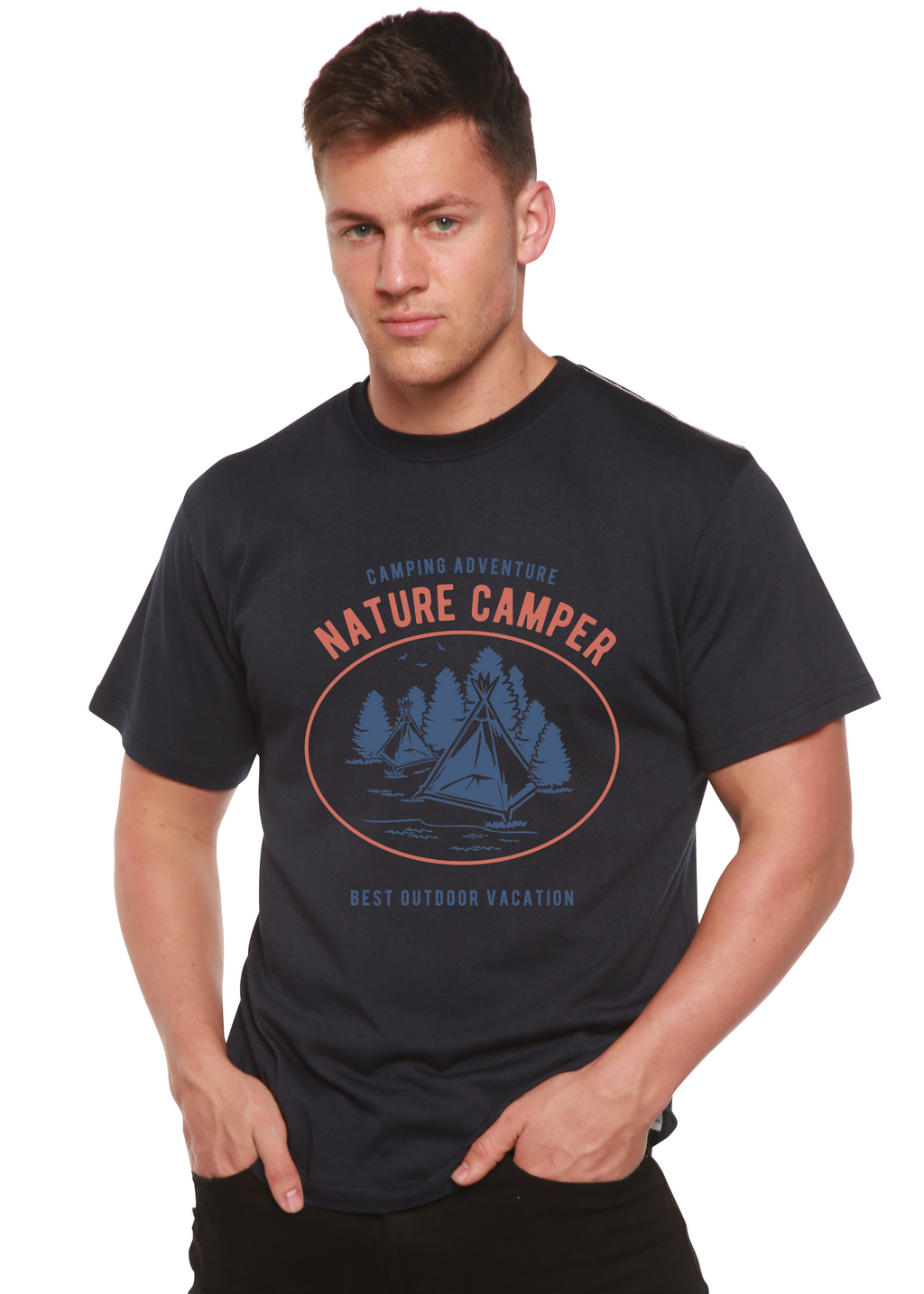 Nature Camper Spun Bamboo® Men's Bamboo Viscose/Organic Cotton Short Sleeve Graphic T-Shirt - The7Letter