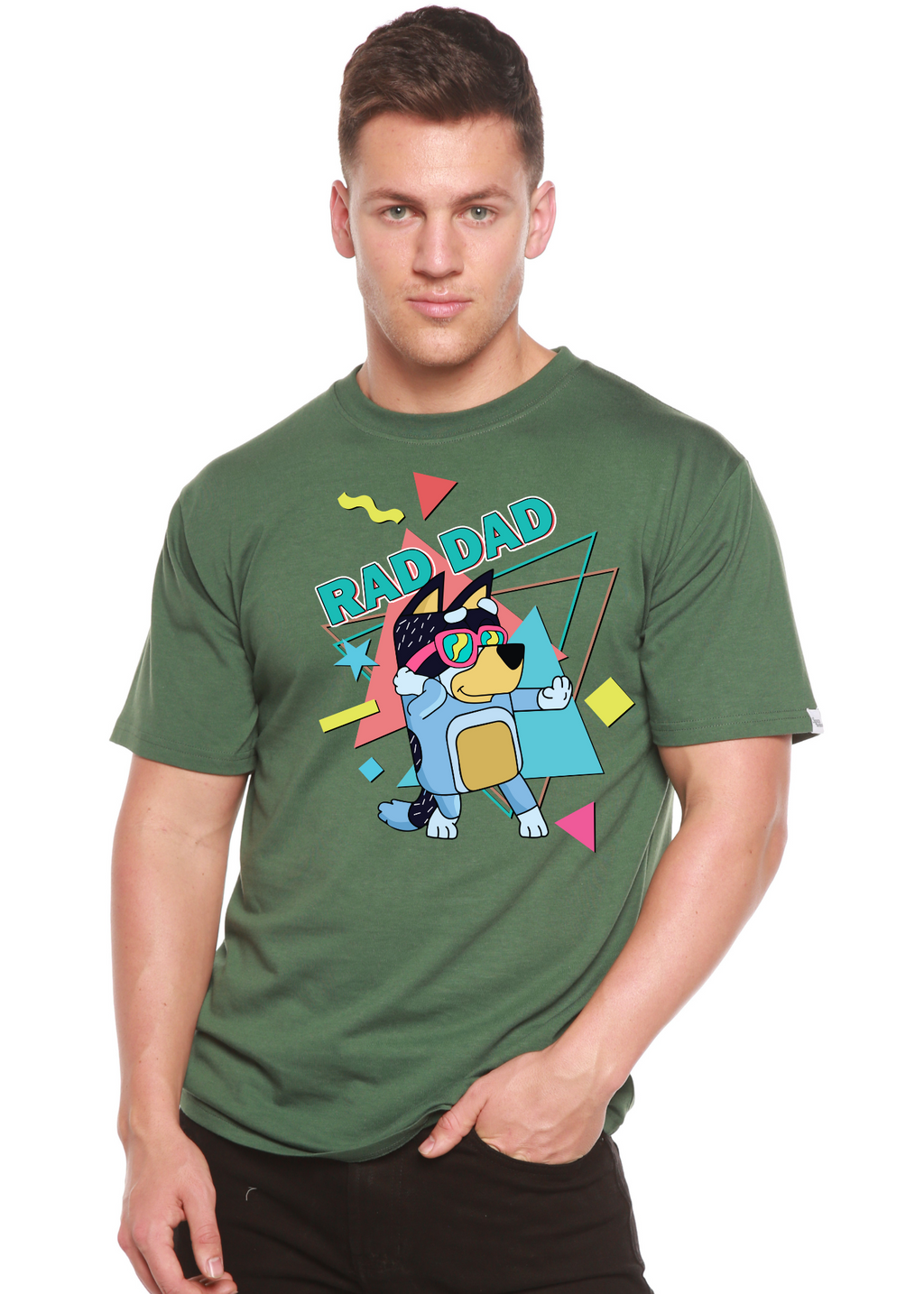 Rad Dad Bluey Men's Bamboo Short Sleeve Graphic T-Shirt - The7Letter