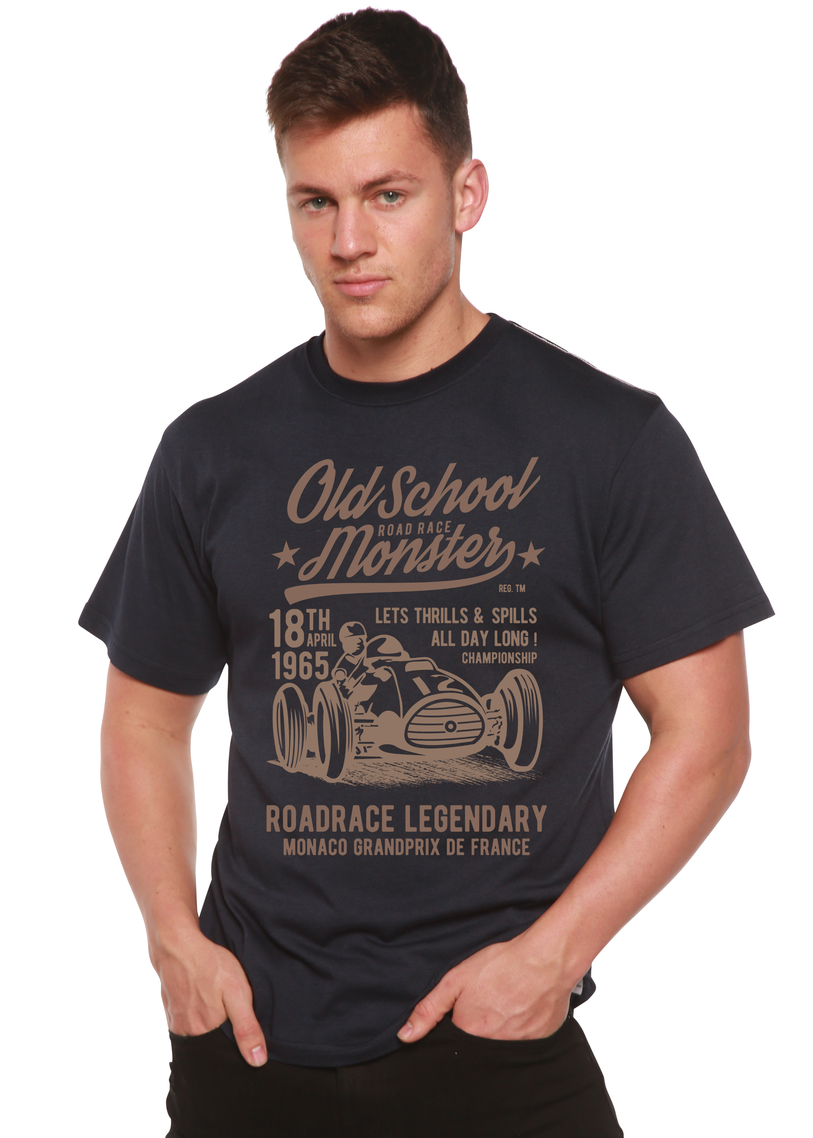 Old School Road Spun Bamboo® Men's Bamboo Viscose/Organic Cotton Short Sleeve Graphic T-Shirt - The7Letter