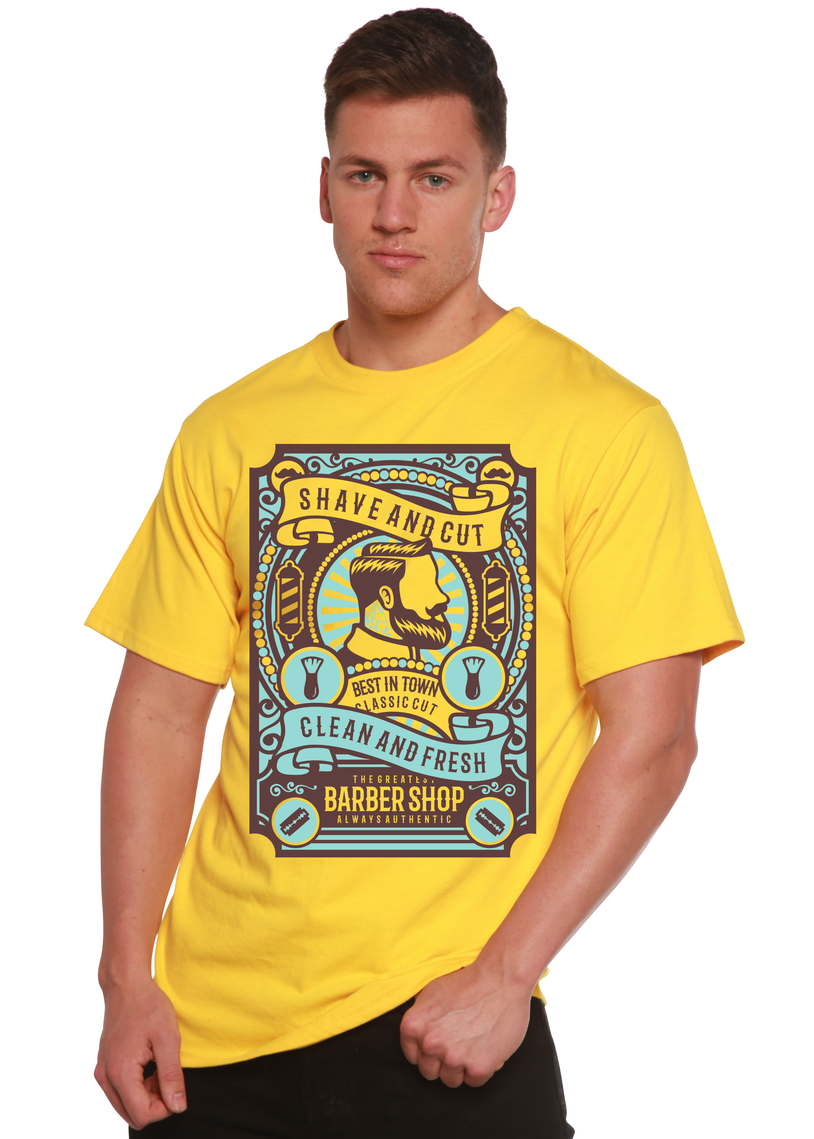 Shave and Cut Spun Bamboo® Men's Bamboo Viscose/Organic Cotton Short Sleeve Graphic T-Shirt - The7Letter