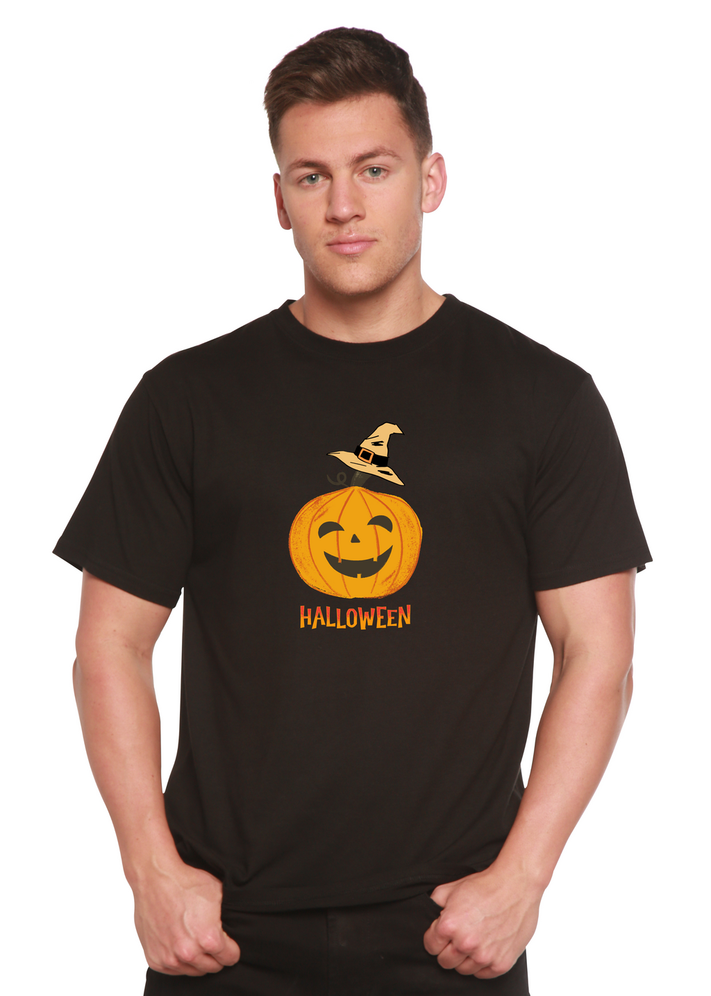 Halloween Pumpkin Unisex Bamboo Viscose/Organic Cotton Short Sleeve Graphic T-Shirt - The7Letter