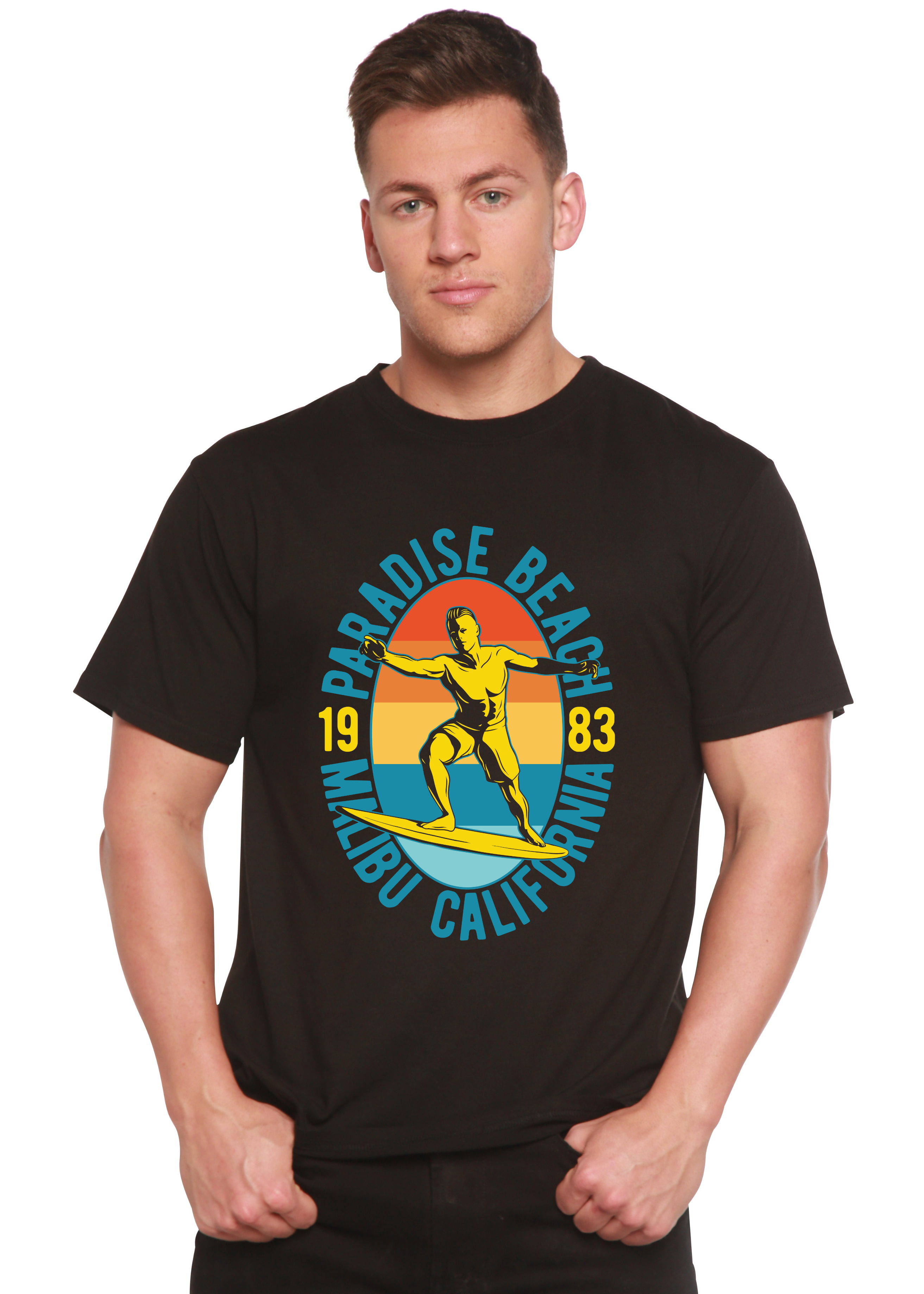 Paradise Beach 1983 Men's Bamboo Viscose/Organic Cotton Short Sleeve Graphic T-Shirt - The7Letter