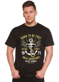 Born To Be Free Men's Bamboo Viscose/Organic Cotton Short Sleeve Graphic T-Shirt - The7Letter