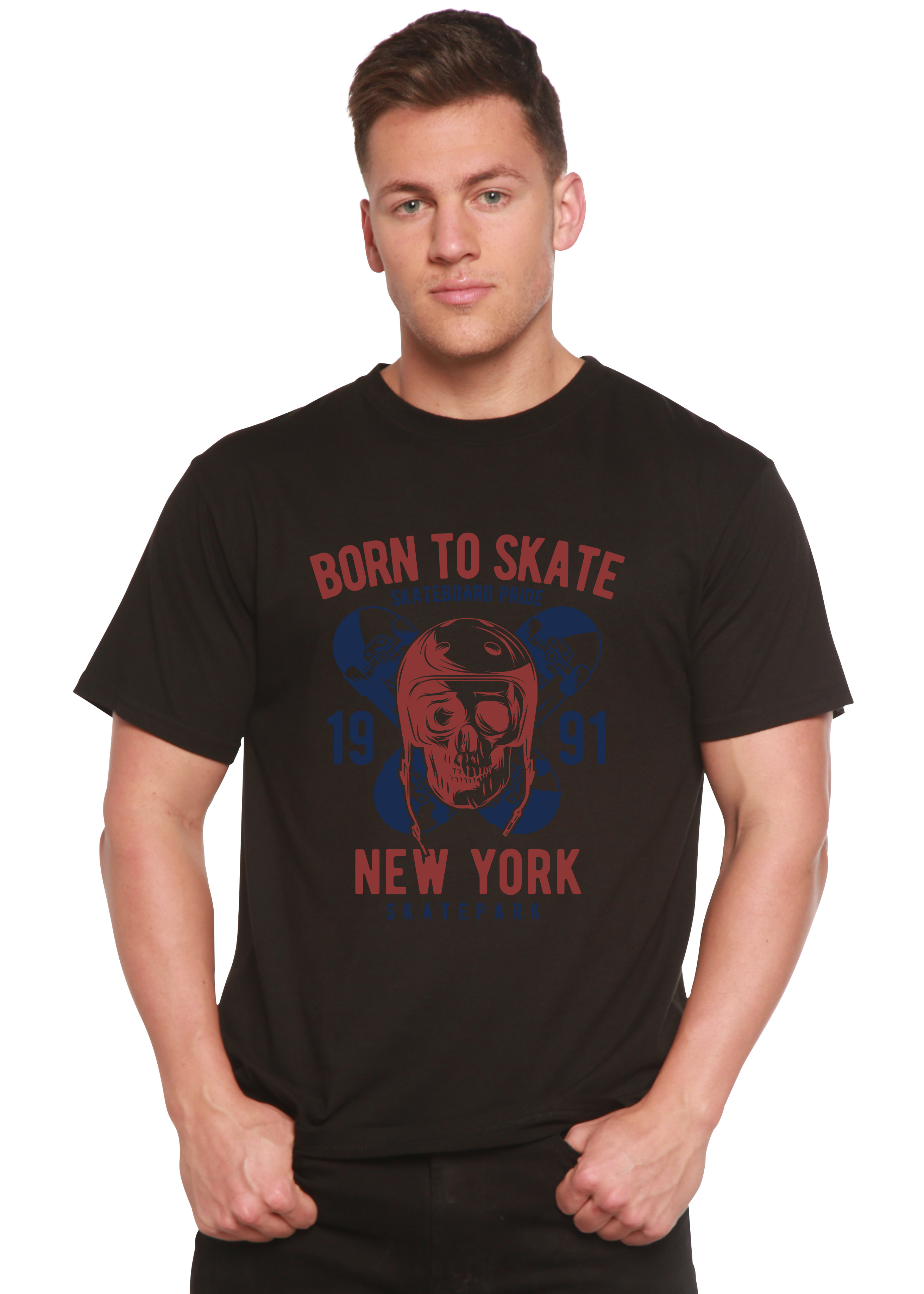 Born To Skate 1991 New York Men's Bamboo Viscose/Organic Cotton Short Sleeve Graphic T-Shirt - The7Letter