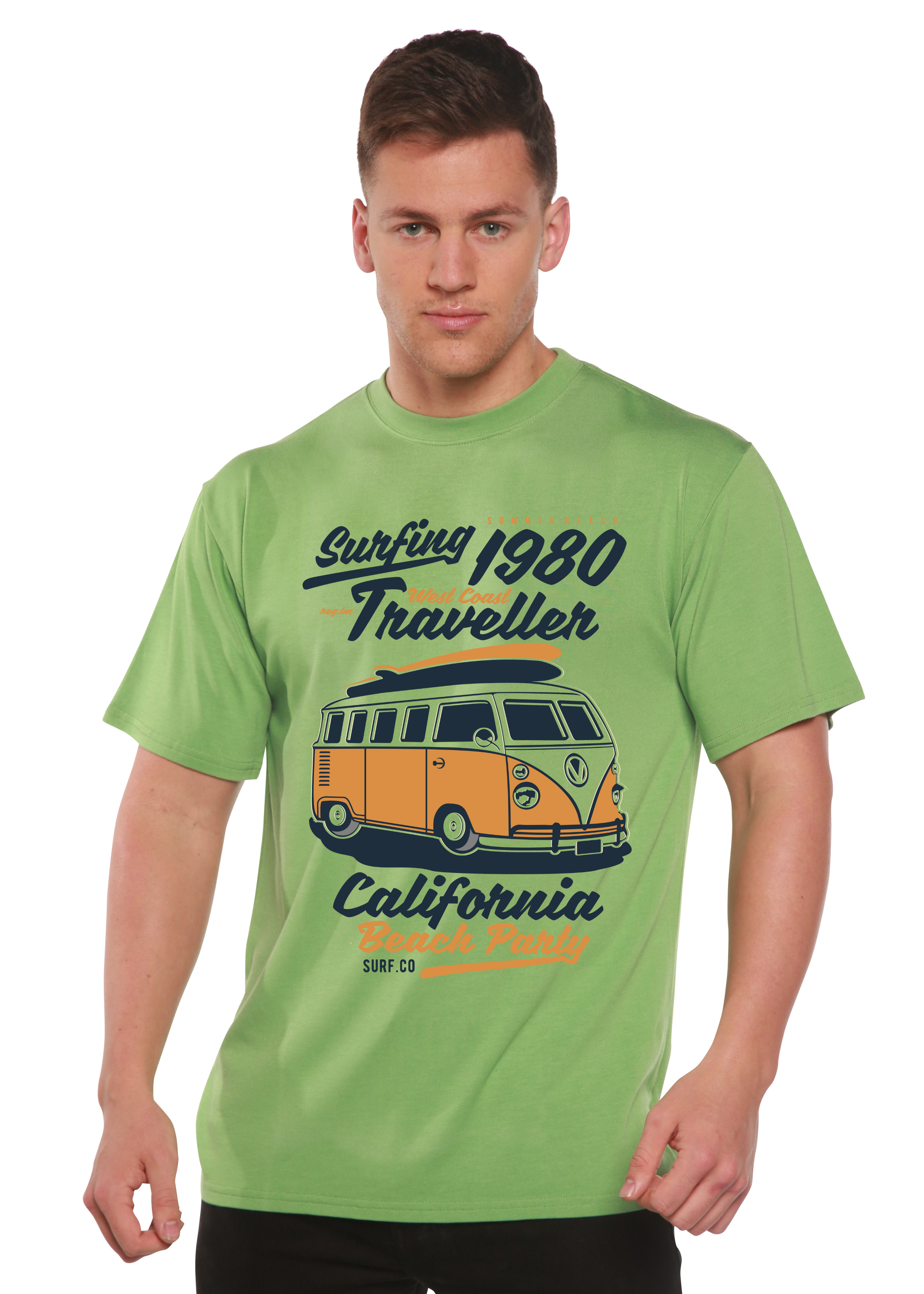 Surfing 1980 Spun Bamboo® Men's Bamboo Viscose/Organic Cotton Short Sleeve Graphic T-Shirt - The7Letter